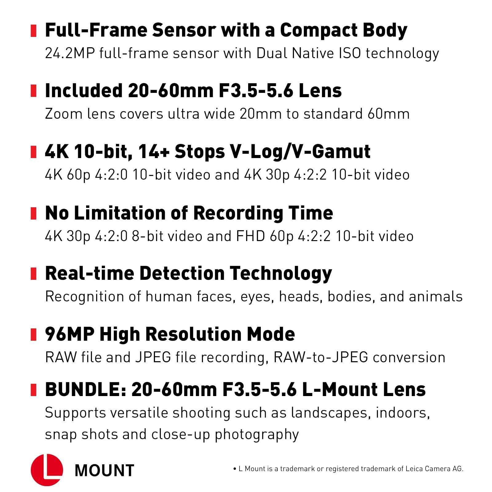 Panasonic LUMIX S5 Full Frame Mirrorless Camera (DC-S5KK) and LUMIX S 20-60mm F3.5-5.6 L Mount Interchangeable Lens (S-R2060) 2