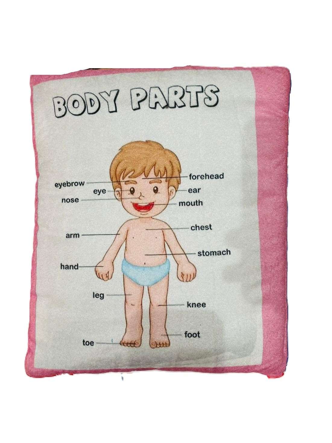 NISHOMES Unicorn Learning Cushion Pillow Book for Kids 2 Languages ​​to Learn - English and Hindi, Soft Fabric Cloth Books, Developmental Books for Kids Boys and Baby Girls 4