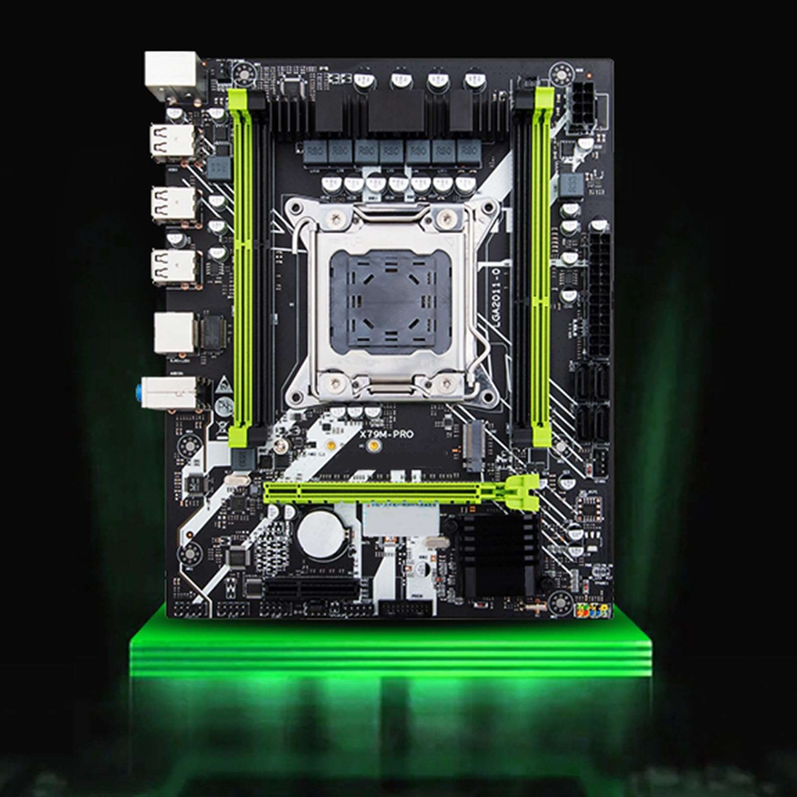 GMBYLBY X79 for M Desktop Motherboard DDR3 Memory Slot PCI-E SATA2.0 USB3.0 Slots NVME for M.2 Support LGA 2011 GPU for Xeon 6