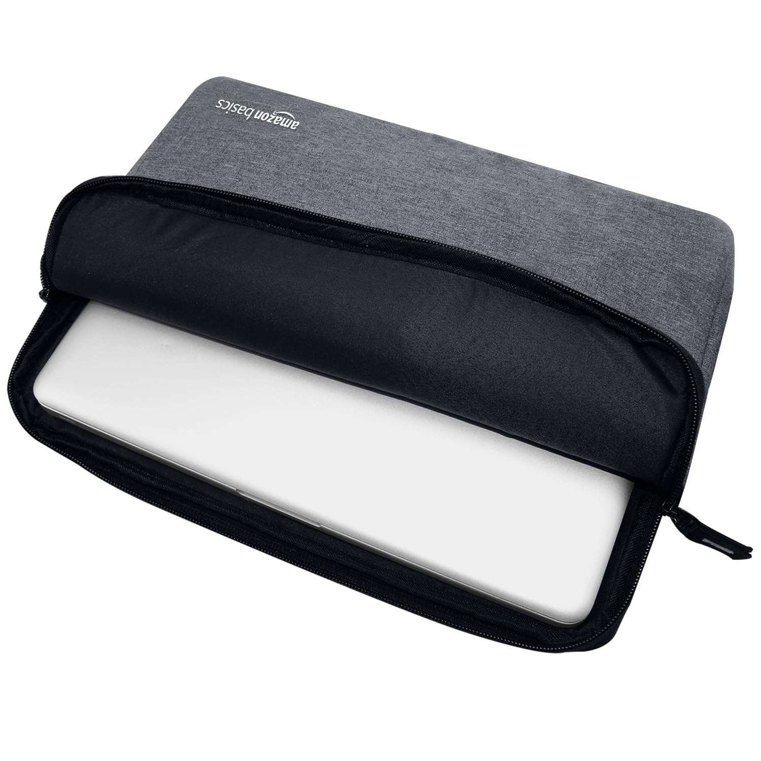 Amazon Basics Laptop Bag Sleeve Case Cover Pouch for Men & Women | 14.1 Inch Laptop/MacBook, Office/College Laptop Bag | Side Handle | Multiple Pockets | Water Repellent | Shock Absorber (Grey) 3