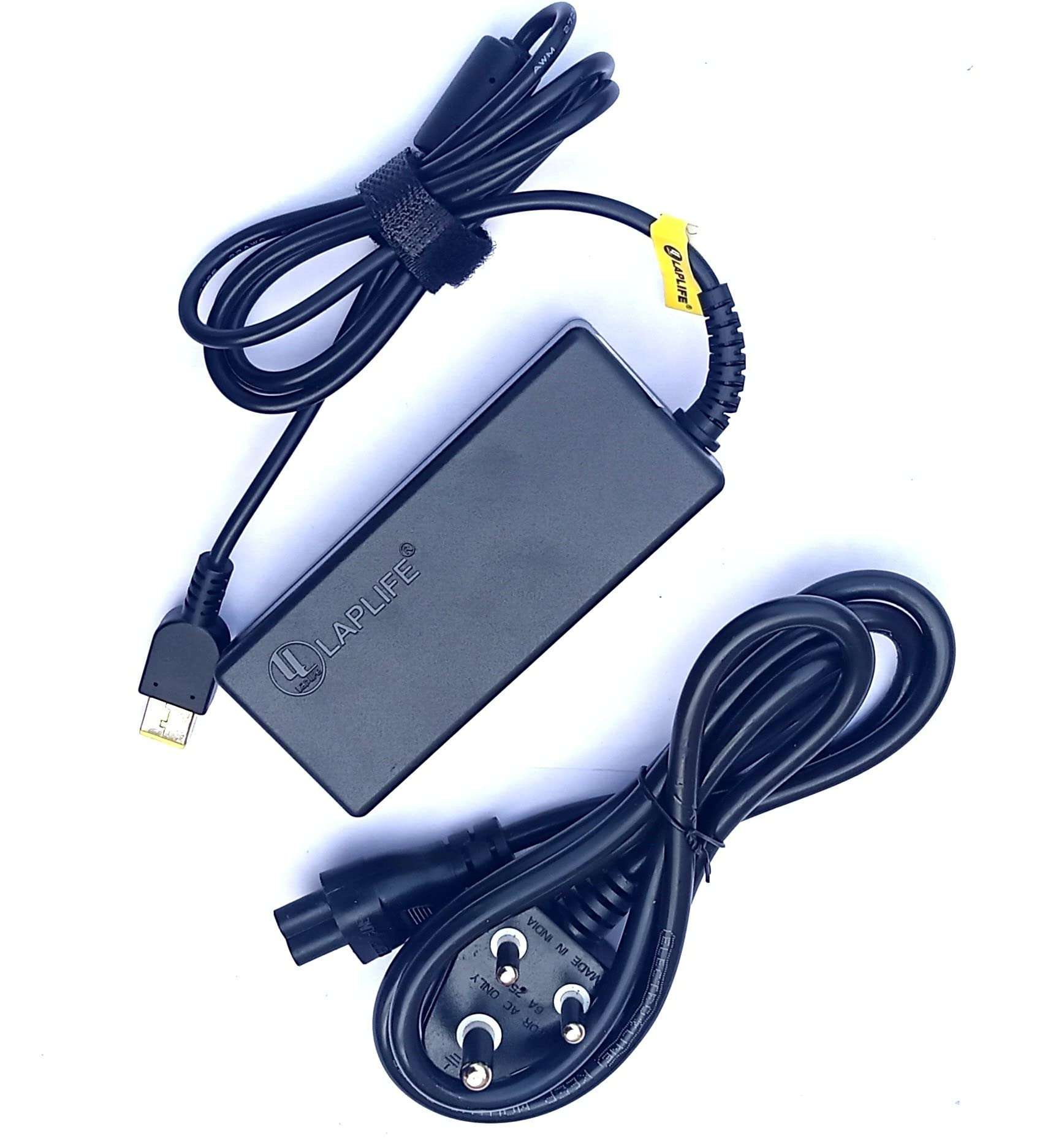 LAPLIFE Laptop Charger for Lenovo Thinkpad T440P T440S T450 20V 3.25A 65W USB Yellow Square Pin Laptop Adapter & Power Cable 4