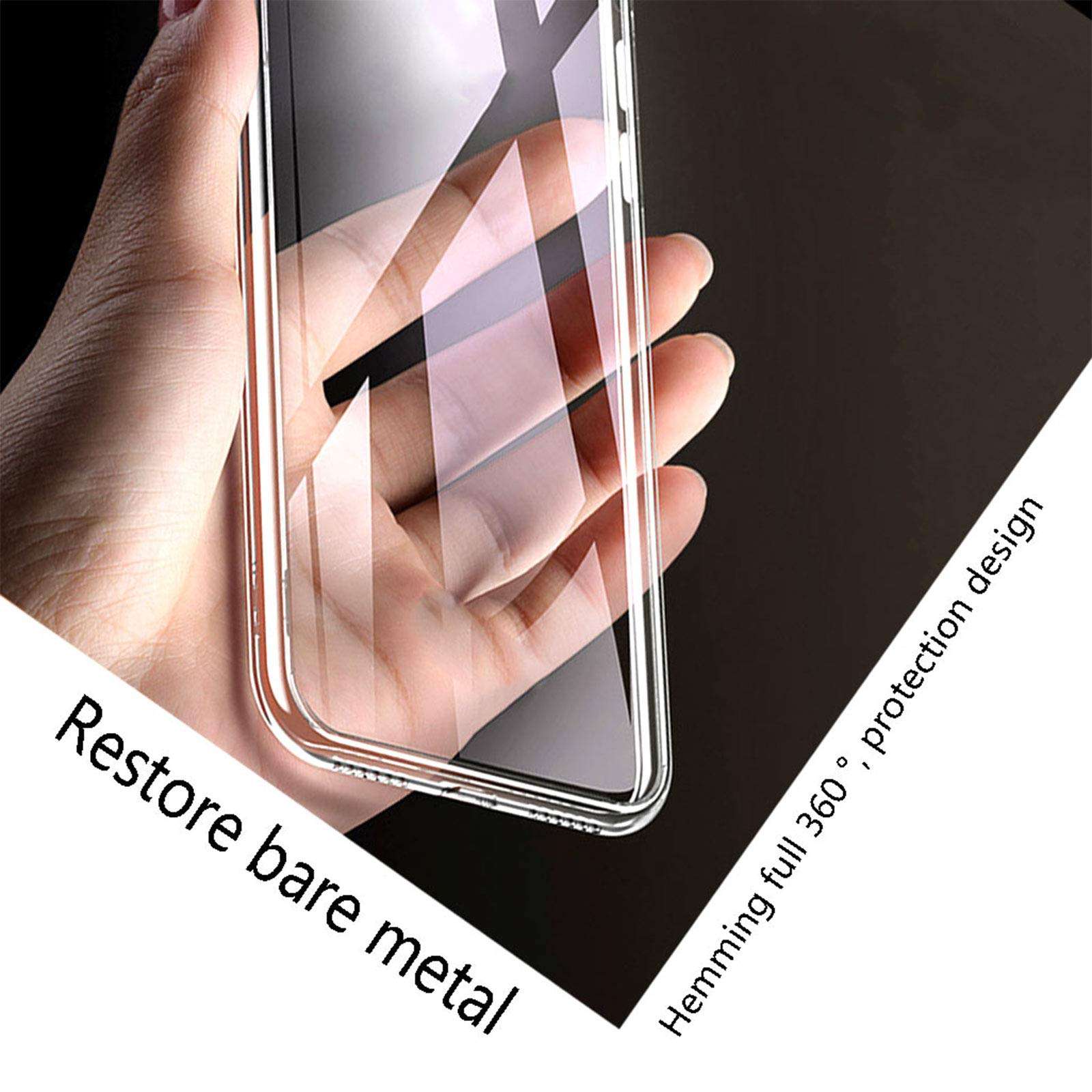 HHUAN Phone Case for Samsung Galaxy M62 (6.70 inch) with Tempered Glass Screen Protector, Clear Anti-Yellowing Soft Silicone TPU Back Shell, for Samsung Galaxy M62 Anti-Scratch Bumper Cover - Clear 2