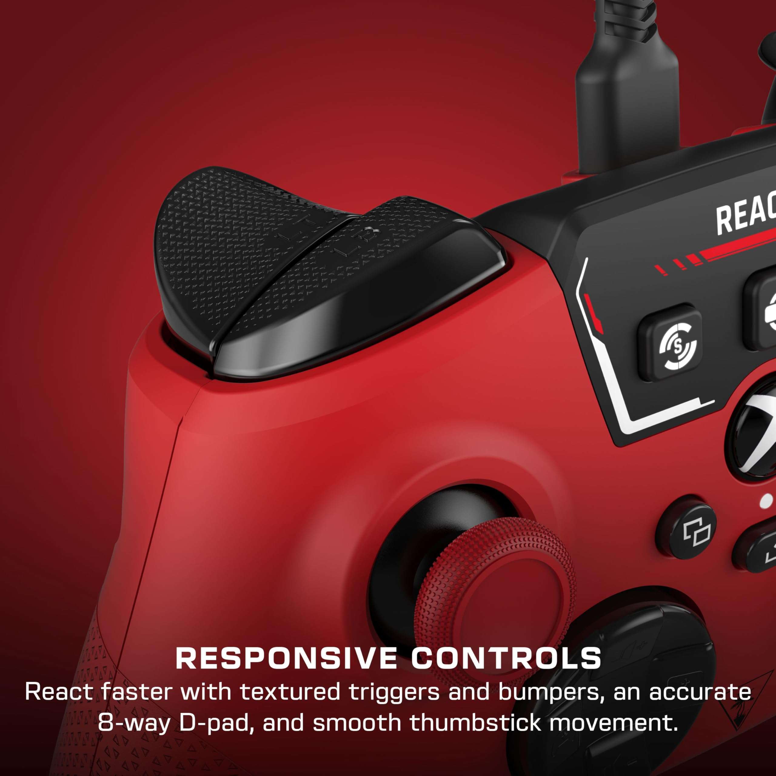 Turtle Beach REACT-R Wired Game Controller – Officially Licensed for Xbox Series X & S, Xbox One, and Windows 10|11 PC’s – Red 5