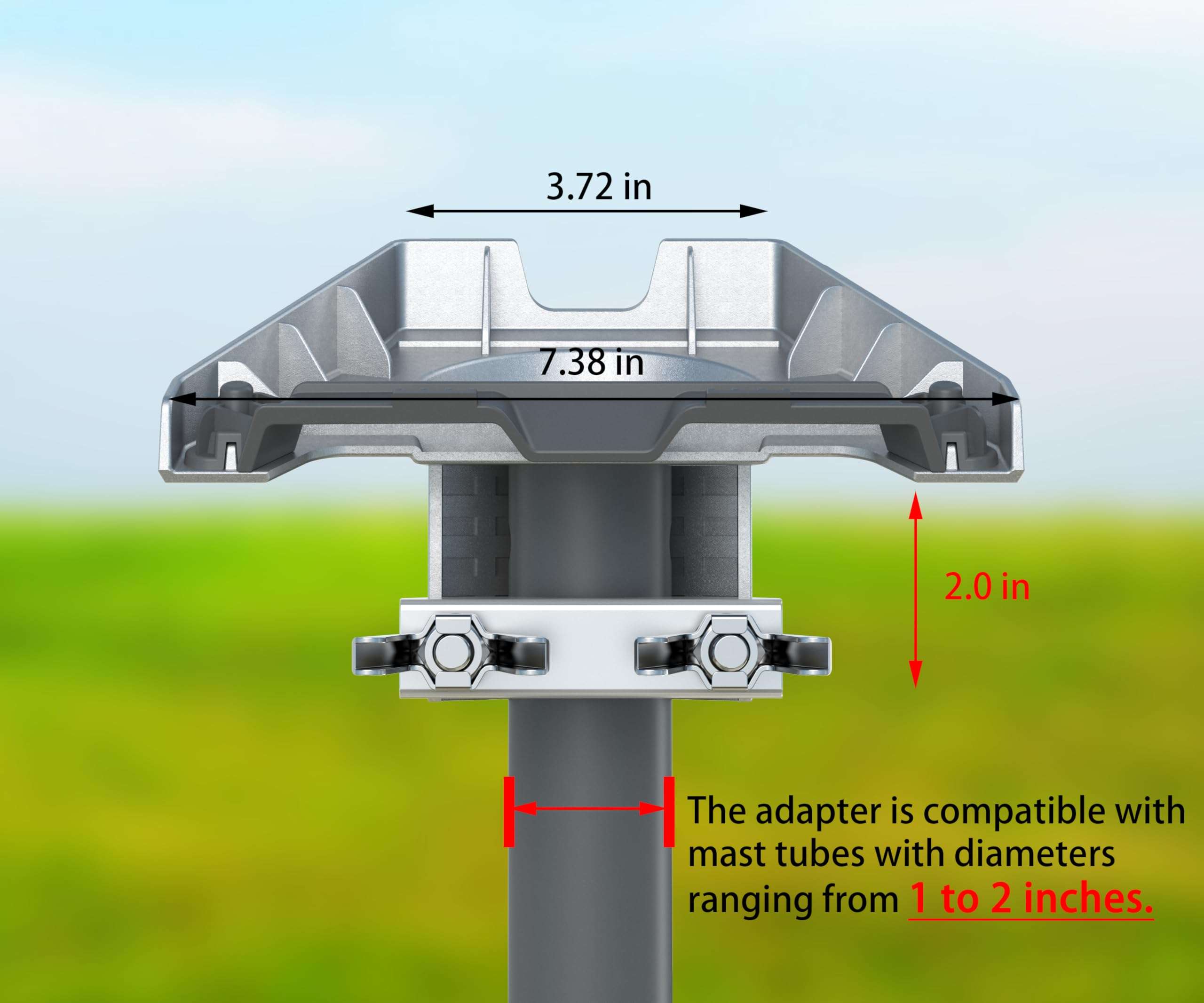 CEKAY Starlink Mounting Kit,Starlink Pipe Mount Adapter, with Starlink Mount Adapter Compatible with Gen3 / V3 Starlink Standard Dish (Adapter Included Only) 6