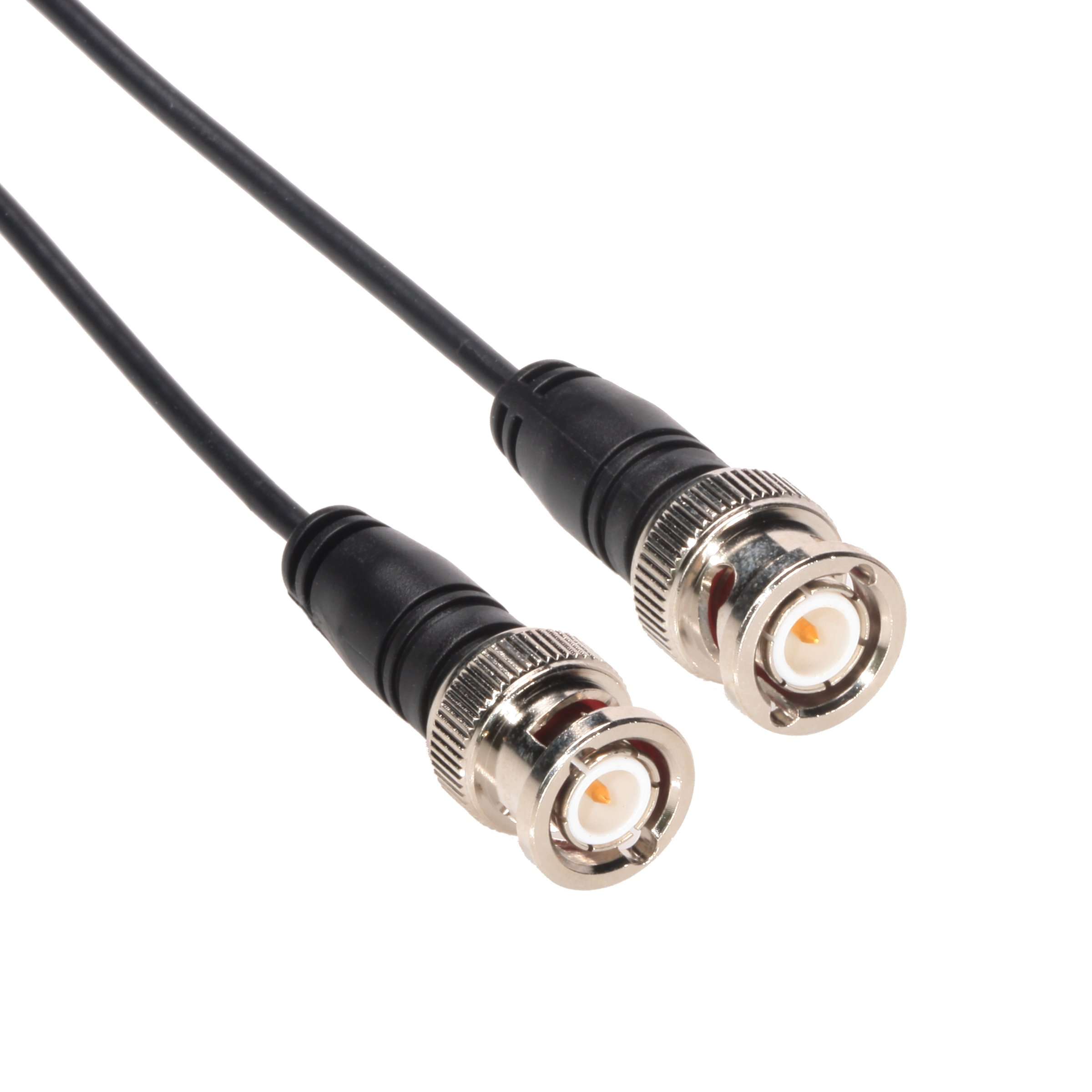 Amphenol CO-174BNCX200-004 Black RG174 Coaxial Cable, 50 Ohm, BNC Male to BNC Male, 4'