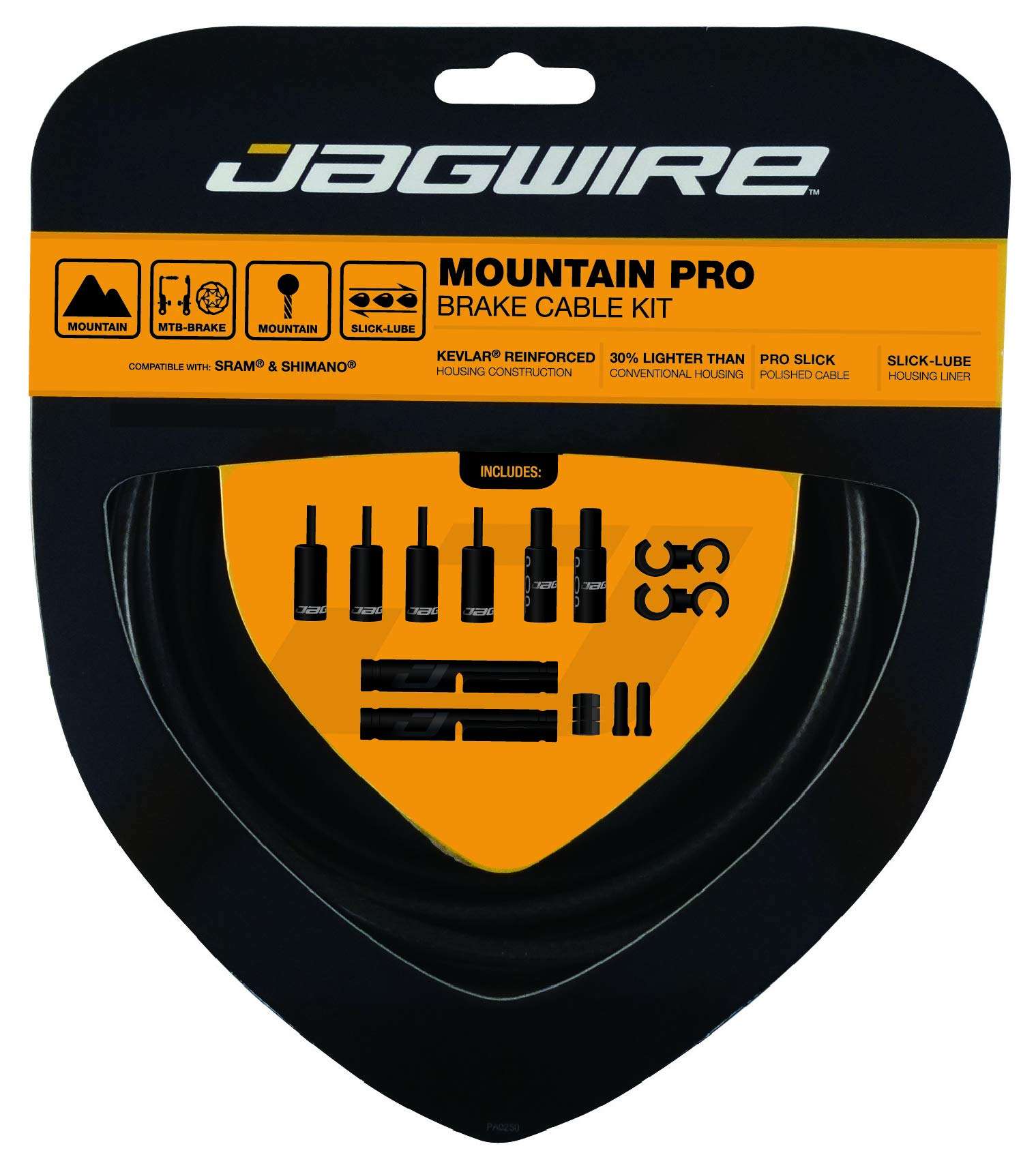 Jagwire PCK409 Pro Mountain Brake Cable Kit, Stealth Black, TU EU 1