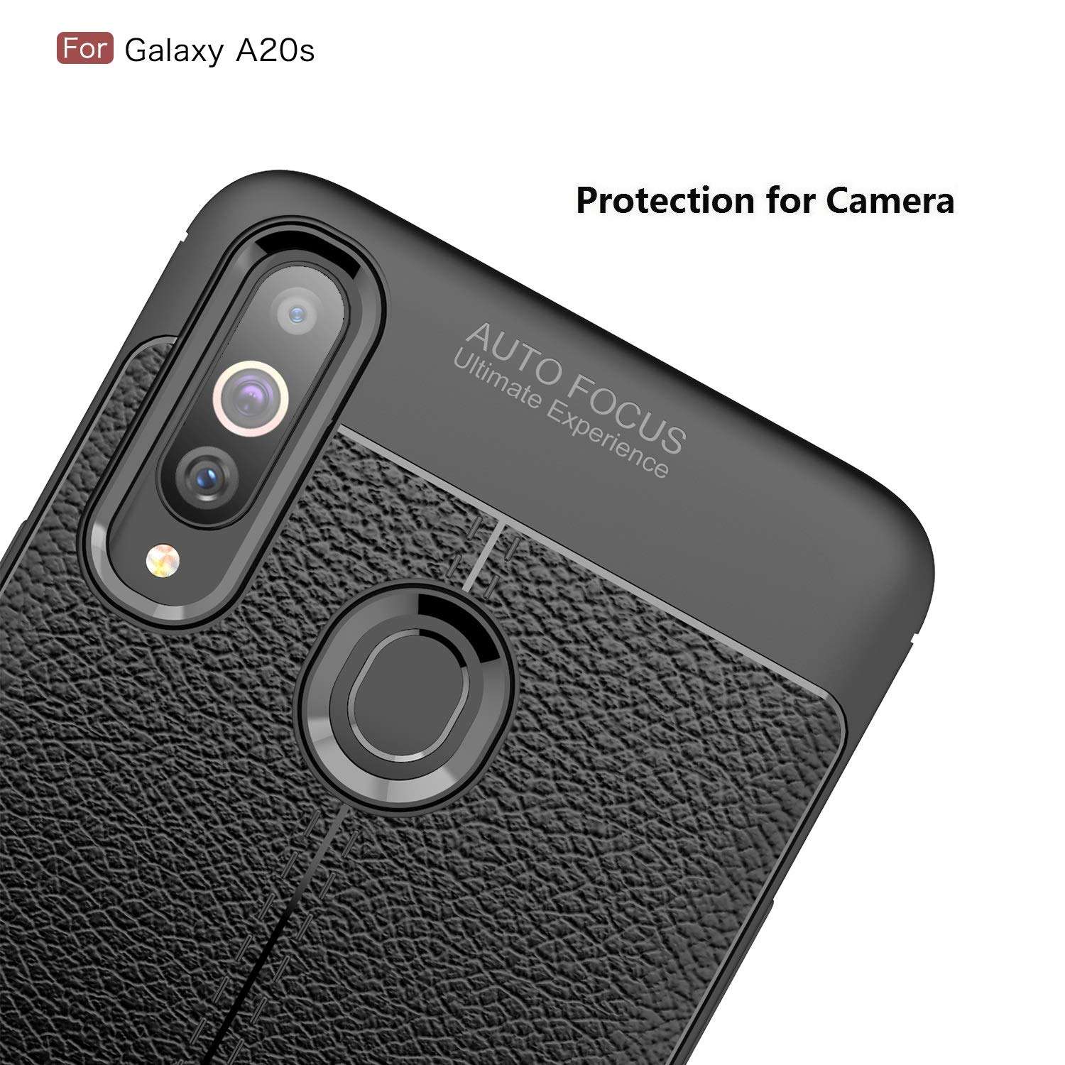 CruzerLite Galaxy A20s Case, Galaxy A20s Cover, Design Back Cover Anti-Scratch Shock Absorption Case for Samsung Galaxy A20s (Leather Blue) 4