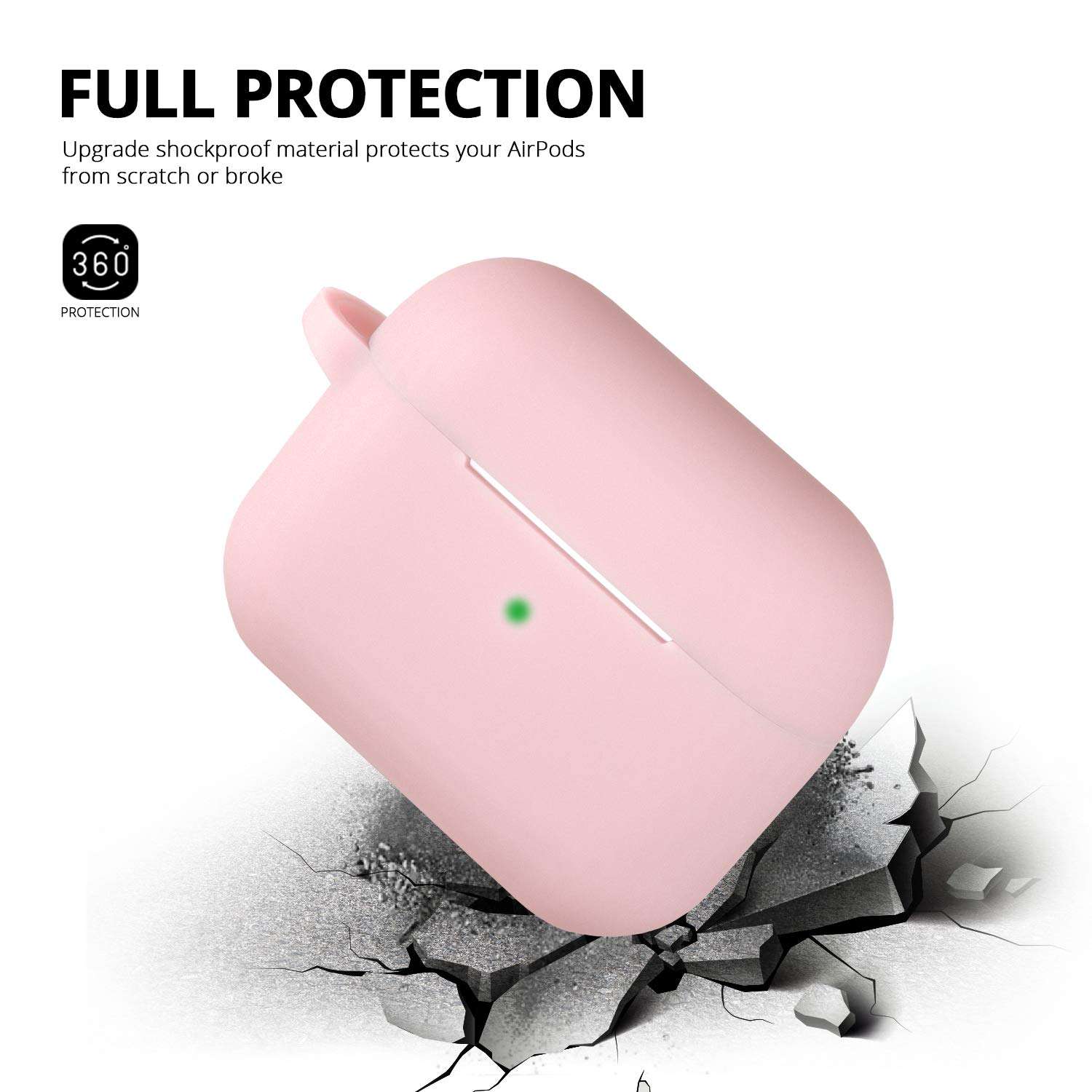 Case for Airpods Pro Case, BLUEWIND Airpod Pro Case Cover for Air pods Charging Case, Cute Silicone Protective Case for AirPods Compatible with Airpod 3 Accessories Keychain (Pink) 4