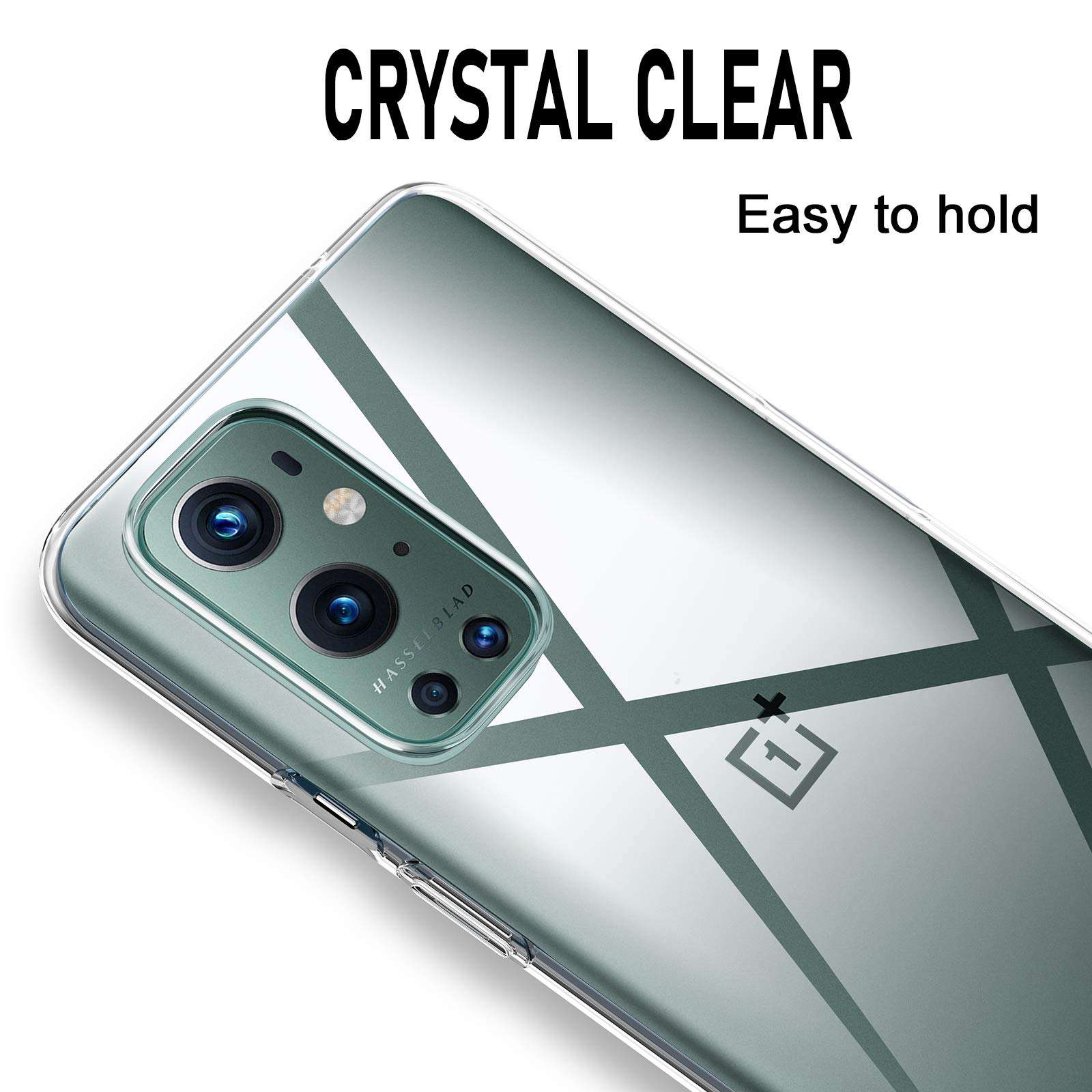 E'QITAYO Crystal Clear Designed for OnePlus 9 Pro Case Cover, 1.2 mm Thick Back Case, Flexible Silicone Cover, Thin Slim Soft TPU Silicone Shockproof Cover Case for OnePlus 9 Pro 5