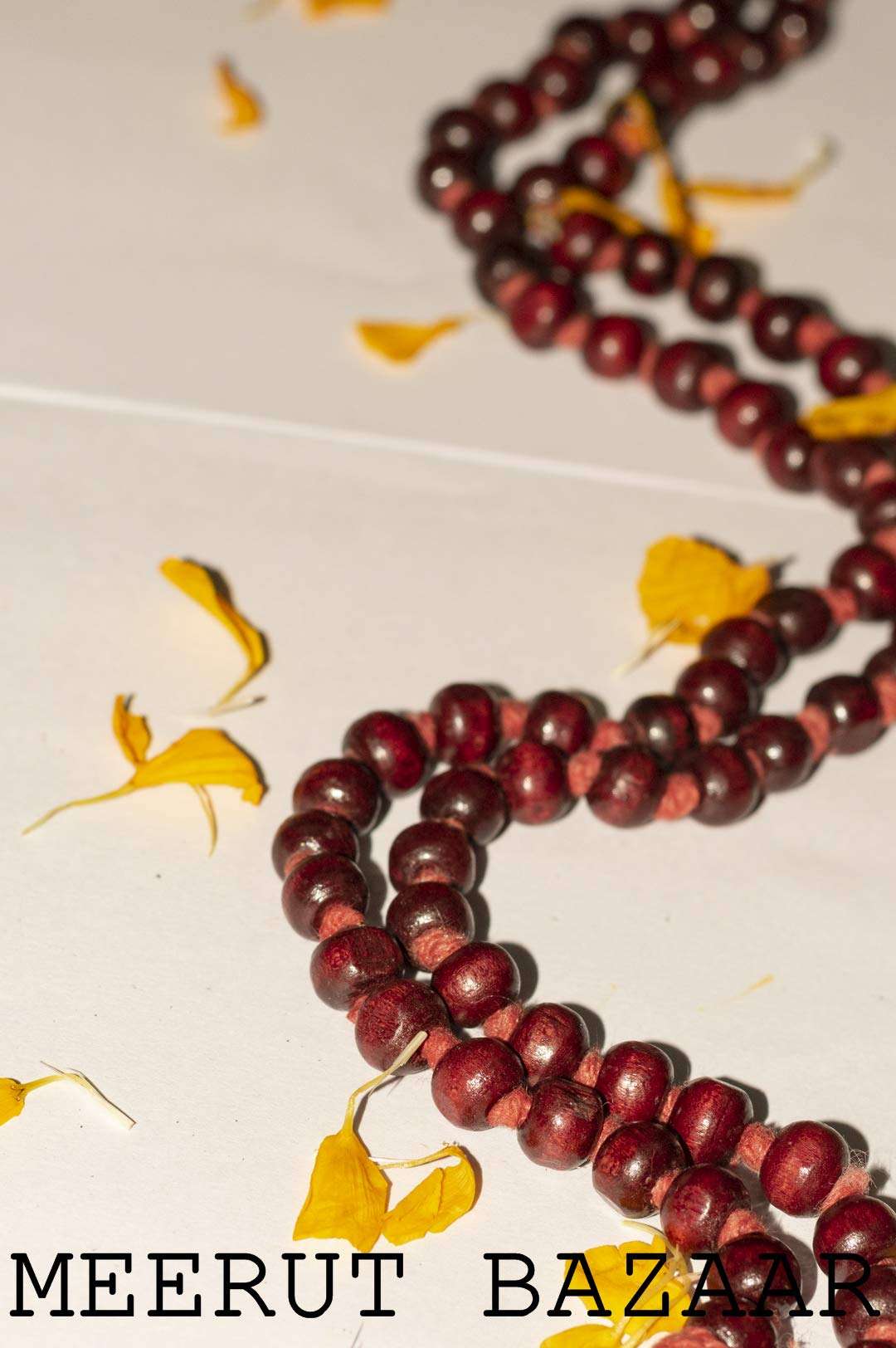 Meerut Bazaar Energized Pure Certified Lal/Rakt Chandan Mala/Red Sandalwood Garland 108+1 Beads for Puja Meditation/japa/Wearing and Hanuman/Durga/Kuber Pooja 3