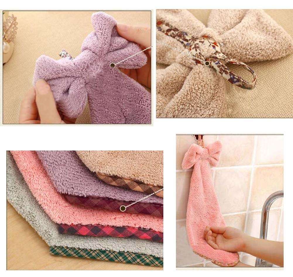 Ubersweet® Black Temptation Beautiful Bow Hanging Absorbent Cloth Kitchen Towel 2