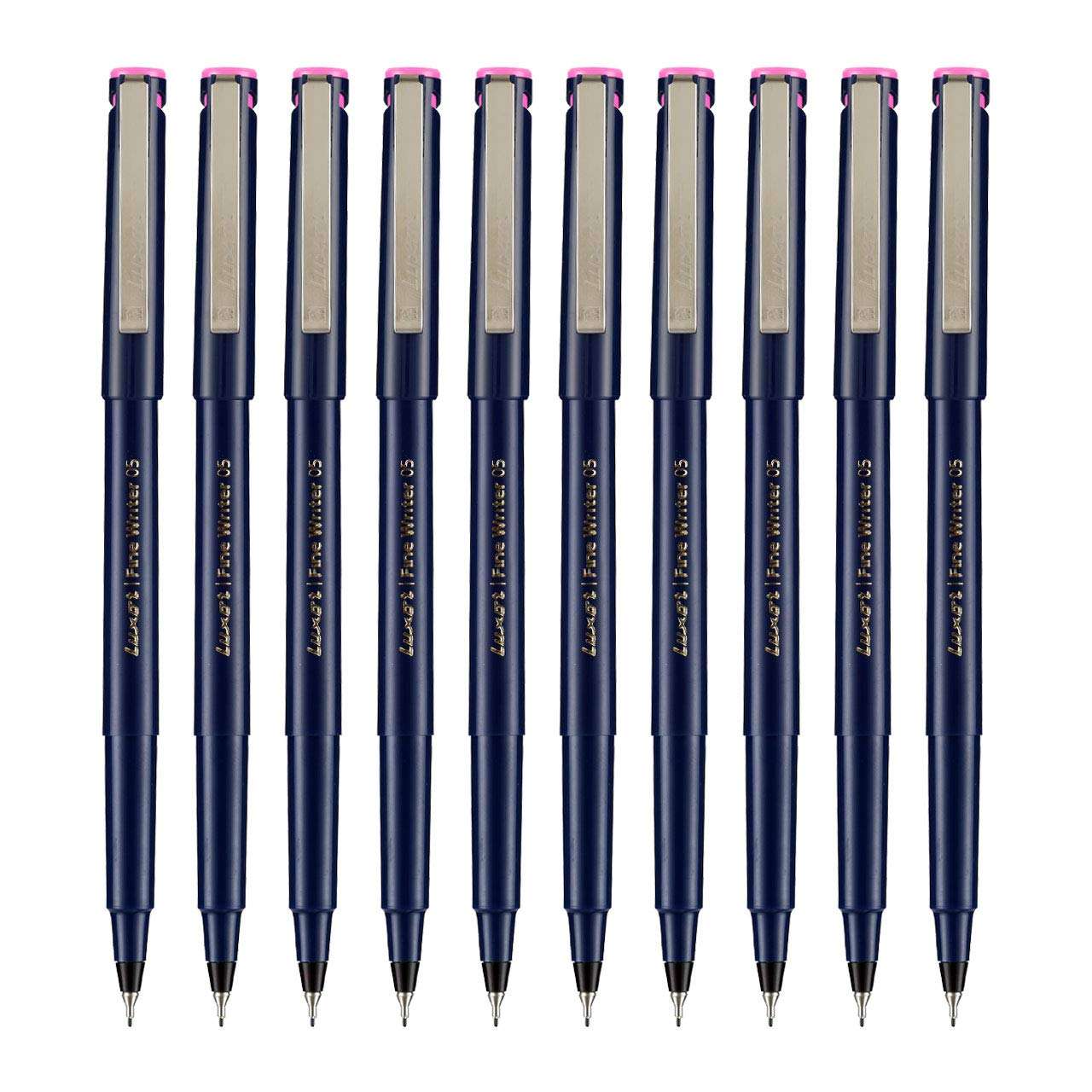 Luxor Fine Writer Pink Color (pack Of 10 Pen) 4