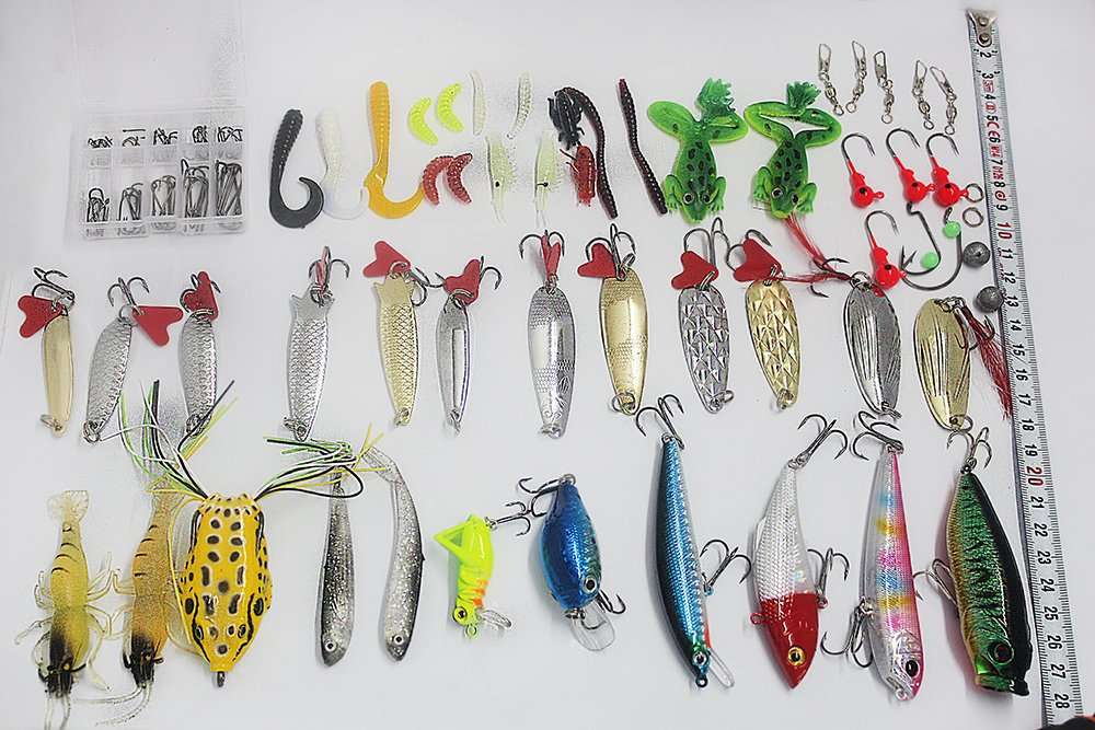 180Pcs Fishing Lures Trout Fish Bait Jig Jump Frog Lures for Bass Catfishing Tackle Box 3
