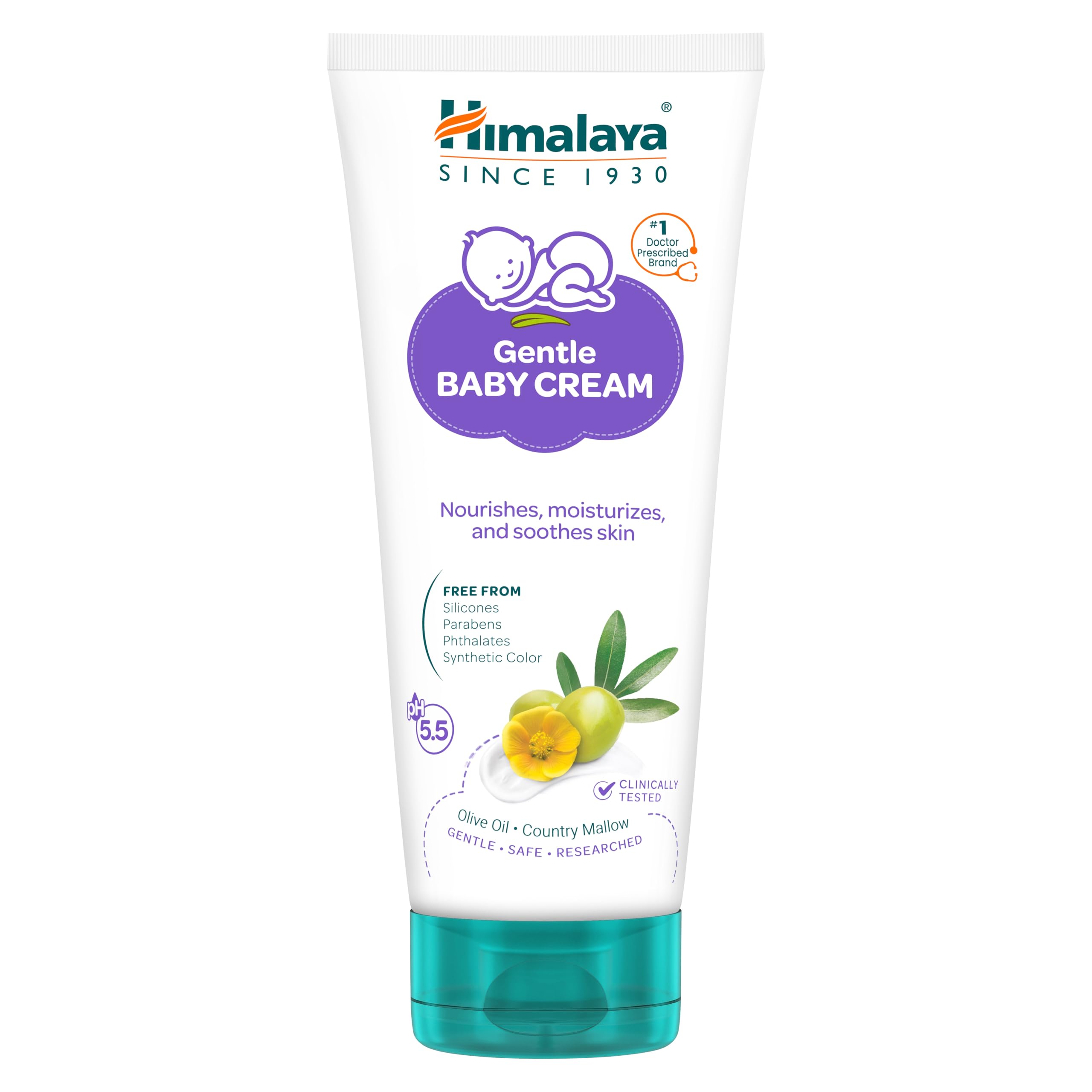 Himalaya Gentle Baby Cream 200ml | No.1 Doctor-Prescribed Brand | Nourishes & Extra Soft Skin | pH 5.5 Formulation | Safe for Newborns 1