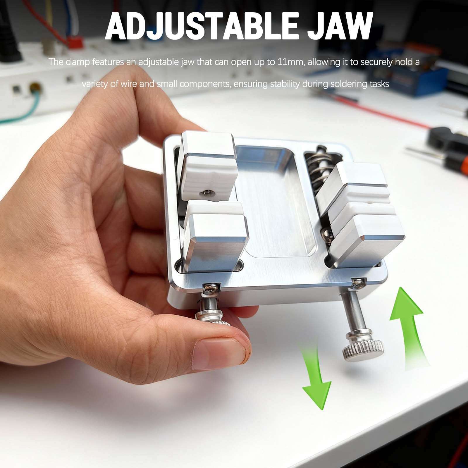Heavy-Duty Aluminum Welding Clamp for Soldering Station - Temperature-Resistant Jaw, Circuit Board and Soldering Wire Clamp, Adjustable Fixture Bracket, DIY Soldering Aid Tool 4