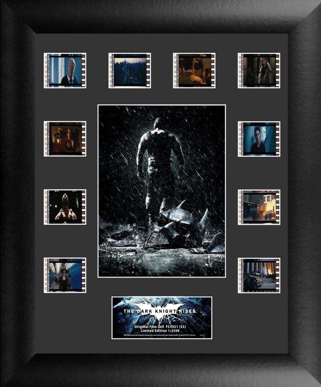 FilmCells - Batman The Dark Knight Rises S3-11” x 13” Mini Montage Presentation - Ten (10) 35 mm Film Clips - Limited Edition Officially Licensed Collectible