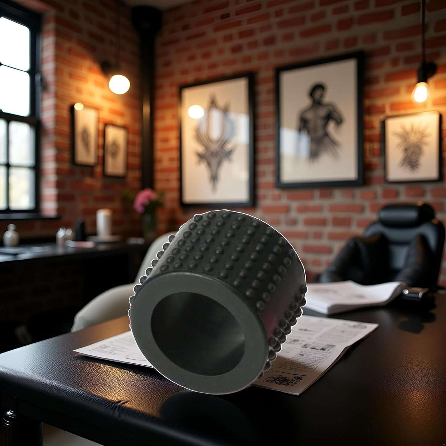 2Pcs Black Tattoo Supply Food Grade Silicone Grip Cover for Pen Accessories, Tattoo Machine Parts (25xH30mm, 3.7cm*3cm) 4