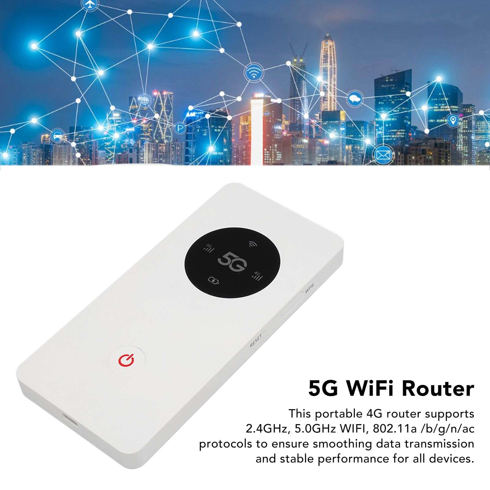 5G Router, 5G WiFi Mobile Hotspot, Pocket 5G WiFi with Nano SIM Slot, Portable WiFi Hotspot for Travel, WiFi Mobile for Travel Road Trip Vacation 4