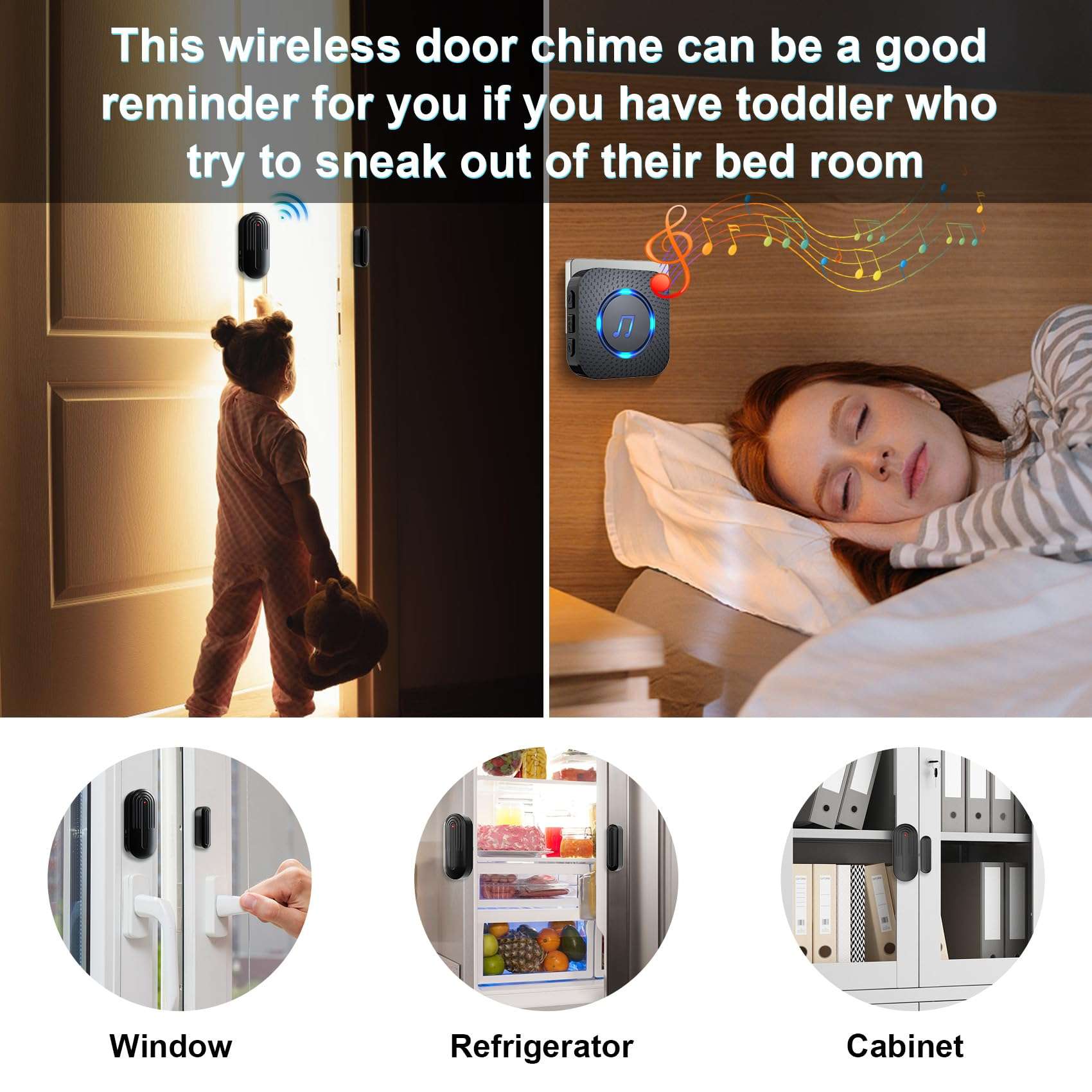 SanJie Door Chime, Wireless Door Chimes When Door Open Entry for Business/Home/Office/Store (500ft Range 26 Chimes Adjustable Volume) 4