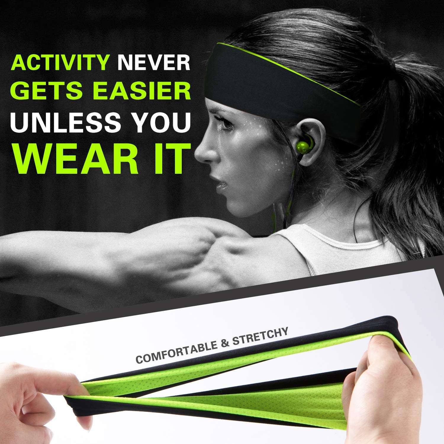 Zollen Mens Headbands 3 Packs Guys Sweatband and Sports Headband for Men for Running, Cross Training, Racquetball, Working Out 6