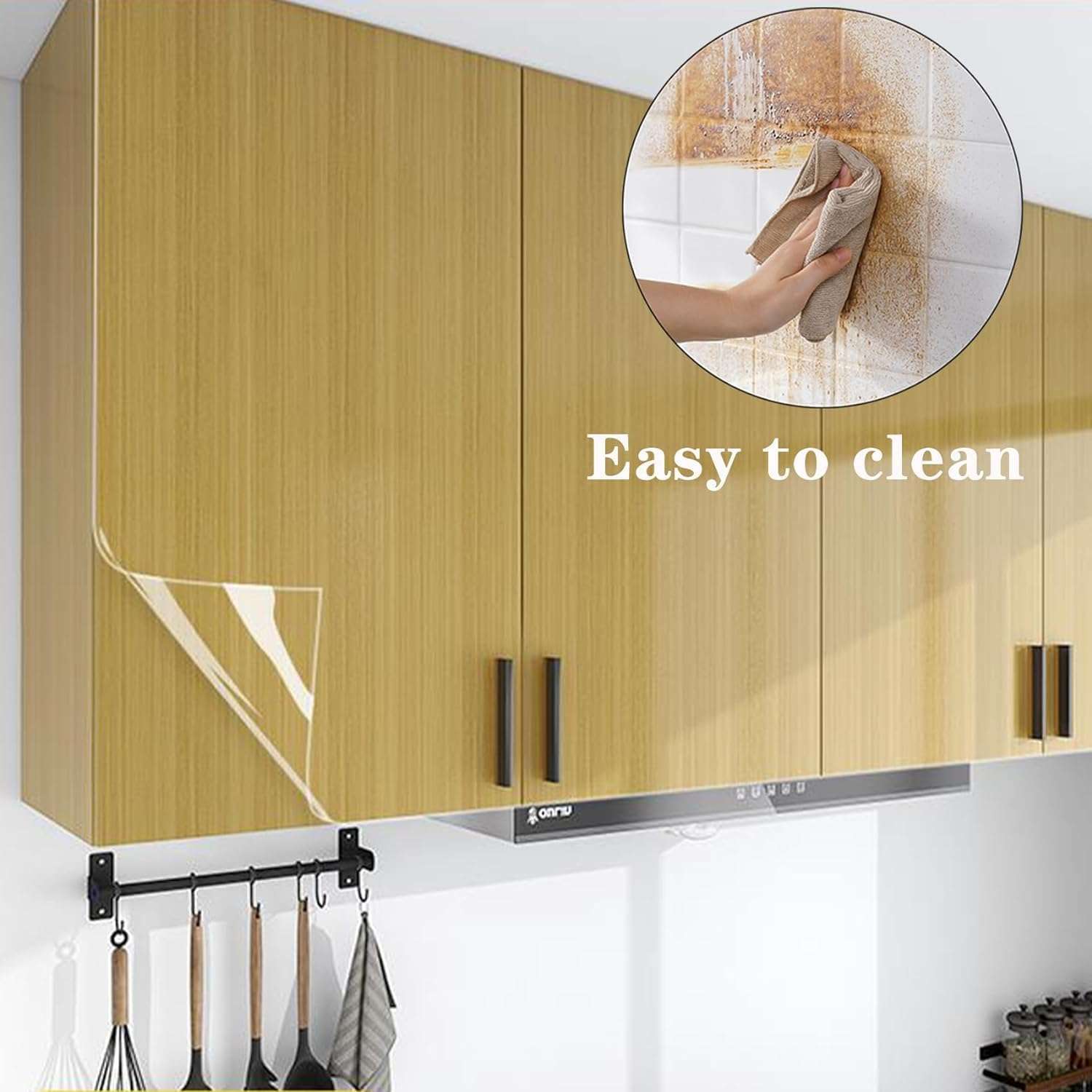 PAPIX Transparent Kitchen Wall Protection Film, Self-Adhesive Waterproof Wallpaper| Tile Cover-Kitchen Backsplash Furniture Clear Film (12 Inch X 2.7 Mtr) 4