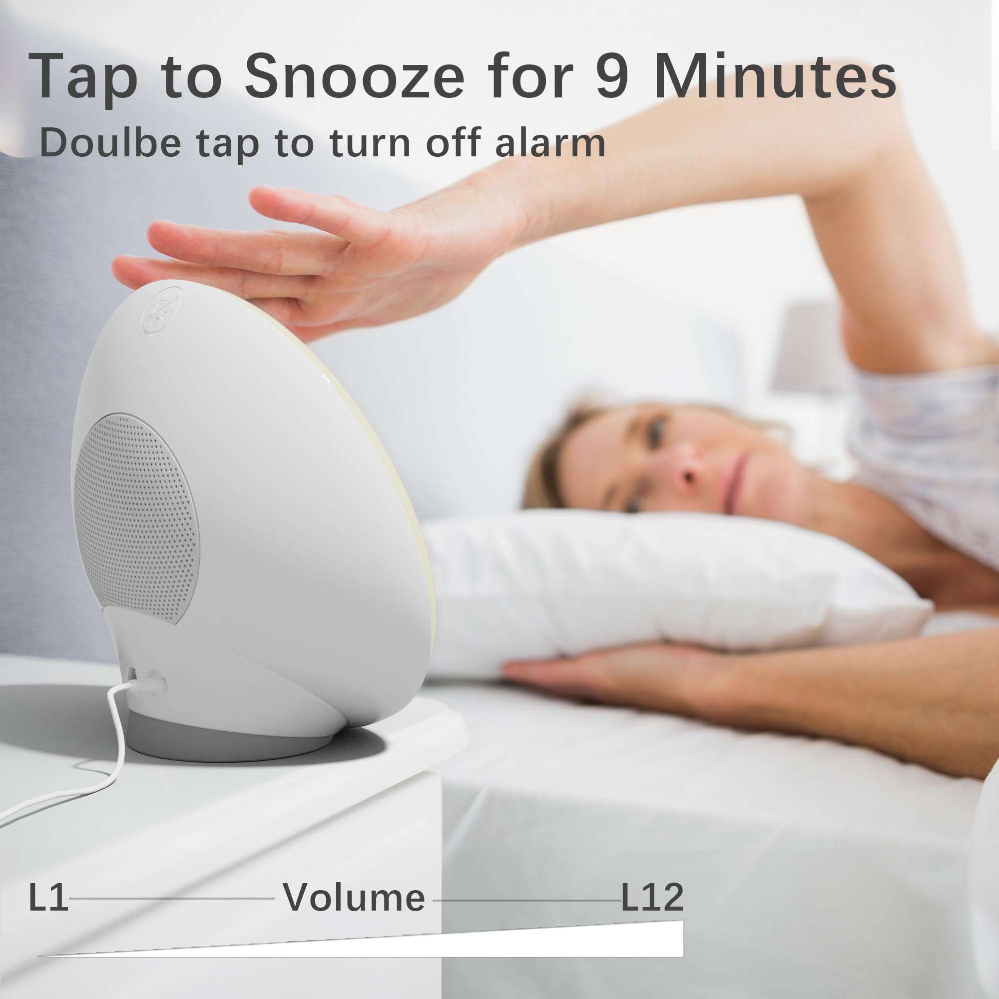 ANTDALIS Sunrise Alarm Clocks White Noise Sound Machine with 26 Soothing Sounds, 7 Night Lights, Wake Up Light Alarm Clock for Bedrooms, Heavy Sleepers, Baby, Kids, Dual Alarms, Sleep Timer, Snooze 4