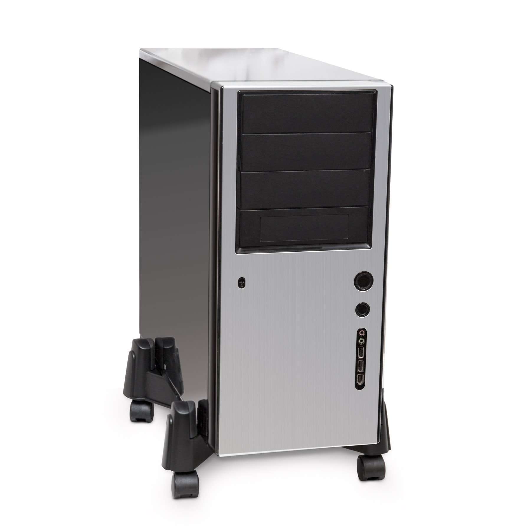 IO CREST Mobile Desktop Tower Computer Floor Stand Rolling Caster Wheels and Adjustable Width from 6 to 10 Inches 3