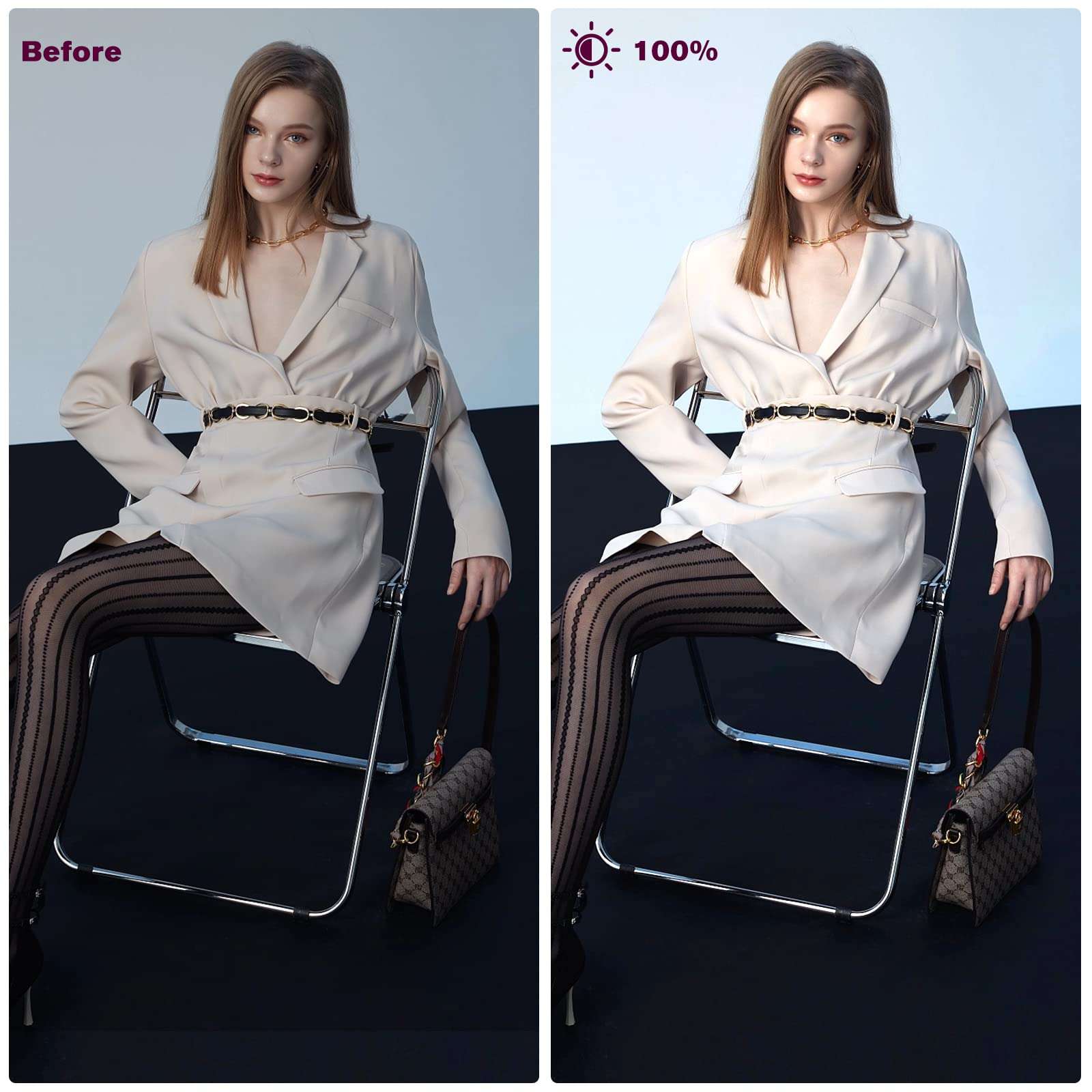 Led Video Lighting Kit Dimmable 5600K USB 70 LED Video Light with Mini Adjustable Tripod Stand and Color Filters for Table Top/Low Angle Photo Video Studio Shooting 2