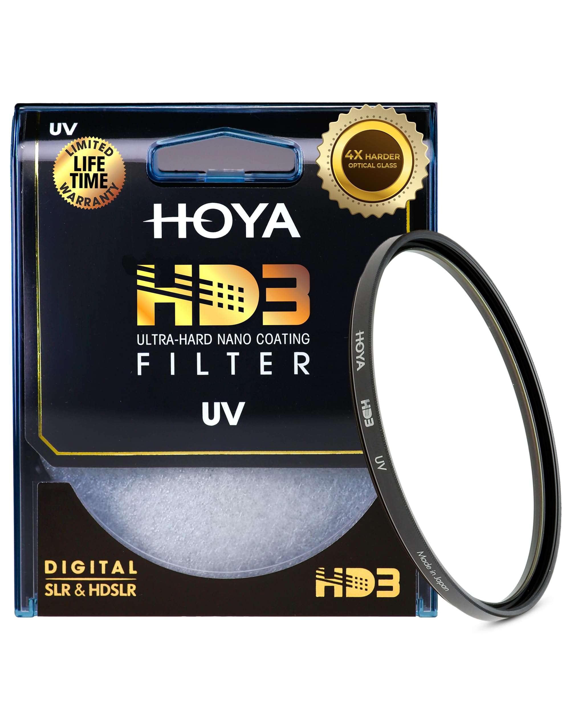 Hoya HD3 55mm UV Protector Filter - Re-Certified for 100MP+ Cameras with Ultra-Hard Nano Coating UV Filter - Stain Resistant, Smudge and Waterproof UV Lens Filter with Aluminum Frame 1
