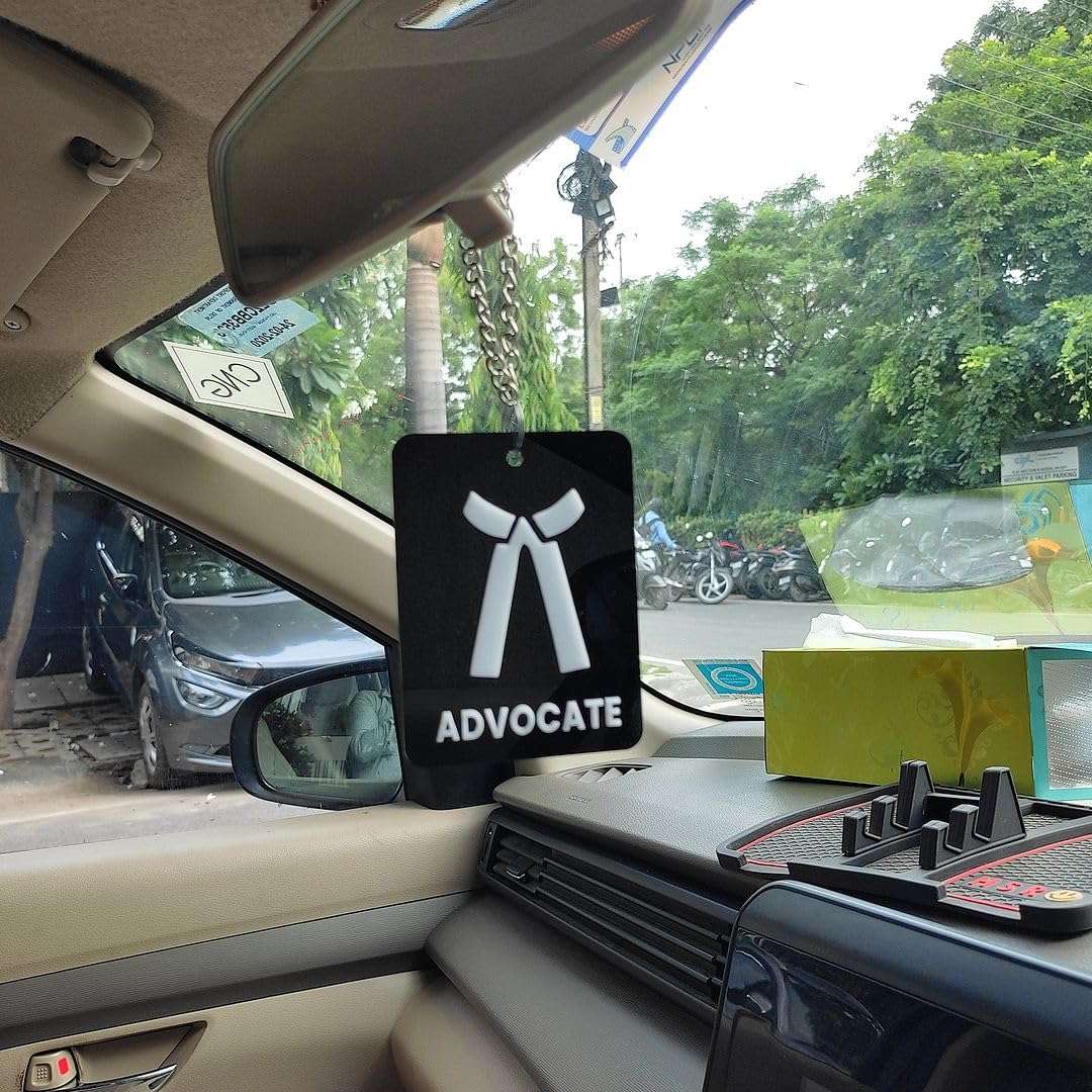 CVANU Acrylic Car Hanging Accessories ADVOCATE Embossed Both Side for Car Decoration(3" x4inch)_c1 1