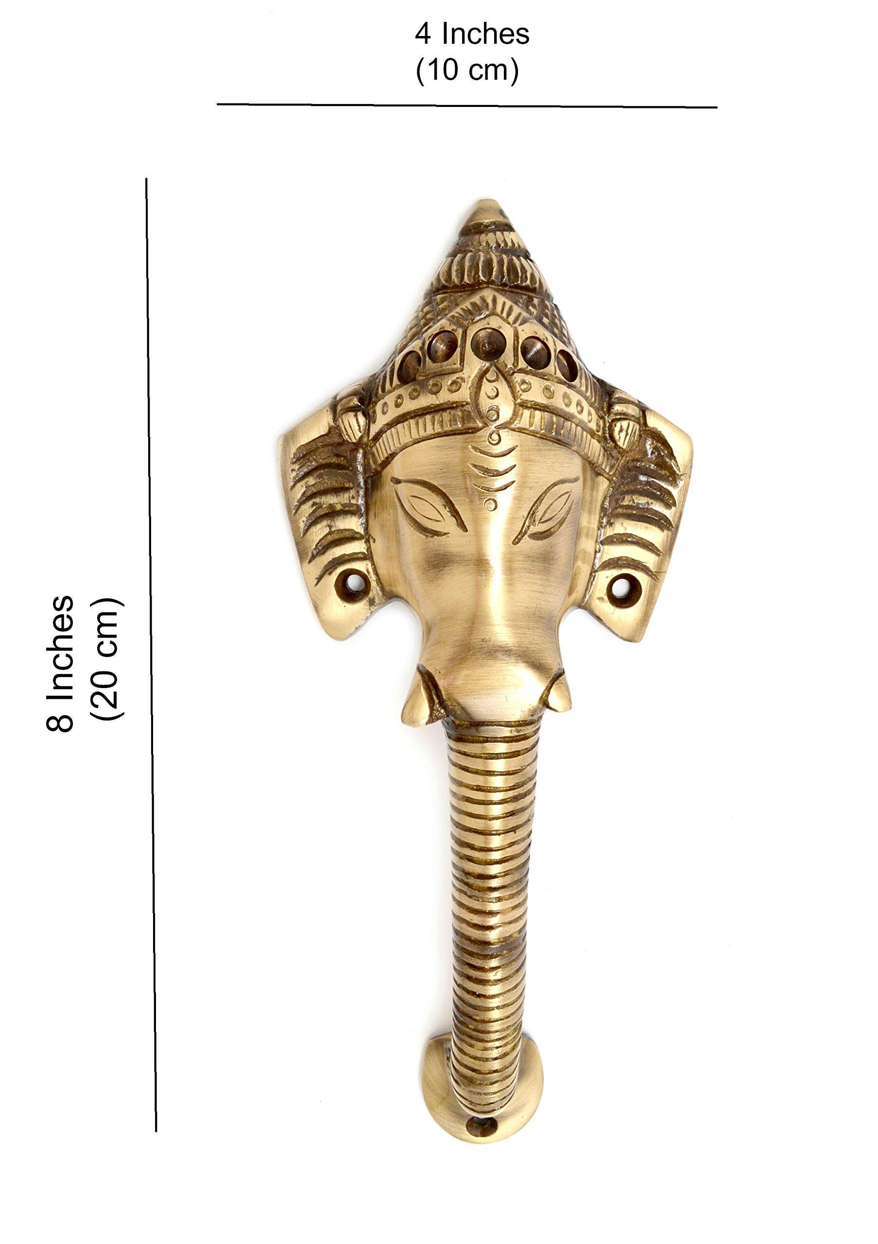 Two Moustaches VZH068 Brass Crown Ganesha Door Handle 3