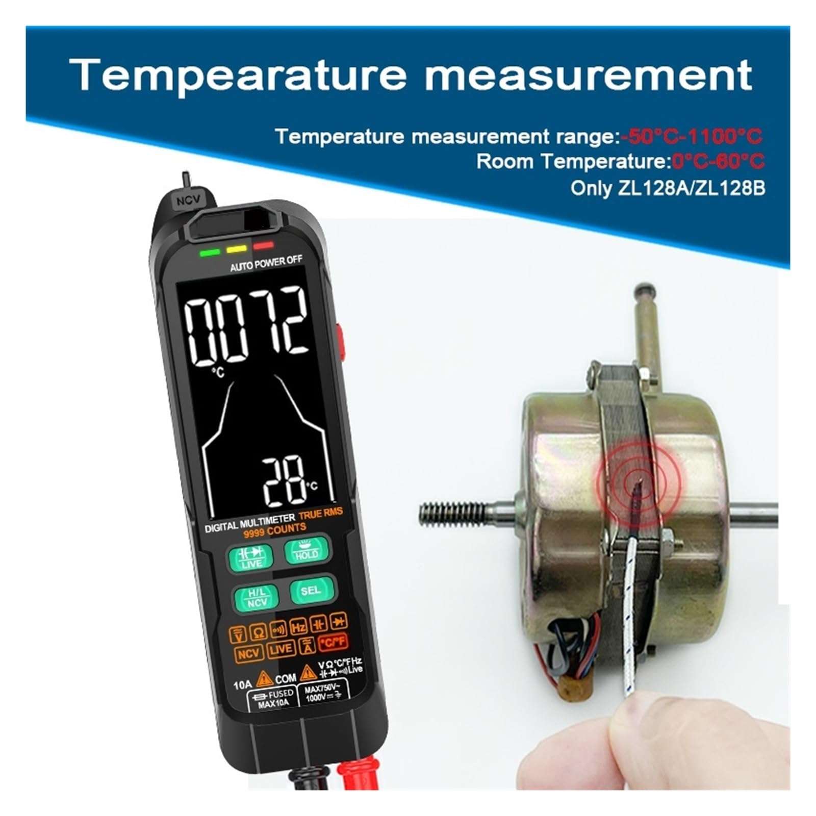 LIBODD Smart Multimeter Digital Mini Automotive Profesional Tester True RMS NCV AC DC Voltage Tester Portable Electric Meter(T1-C) 5