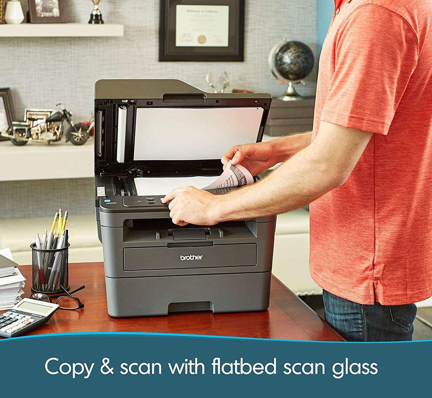 Brother DCP-L2550DW All-in-One Wireless Monochrome Laser Printer - Print Scan Copy - 2400 x 600 dpi, 36 ppm, 128MB Memory, 250-Sheet, 50-Sheet ADF, Auto 2-Sided Printing, Wulic Printer Cable 4