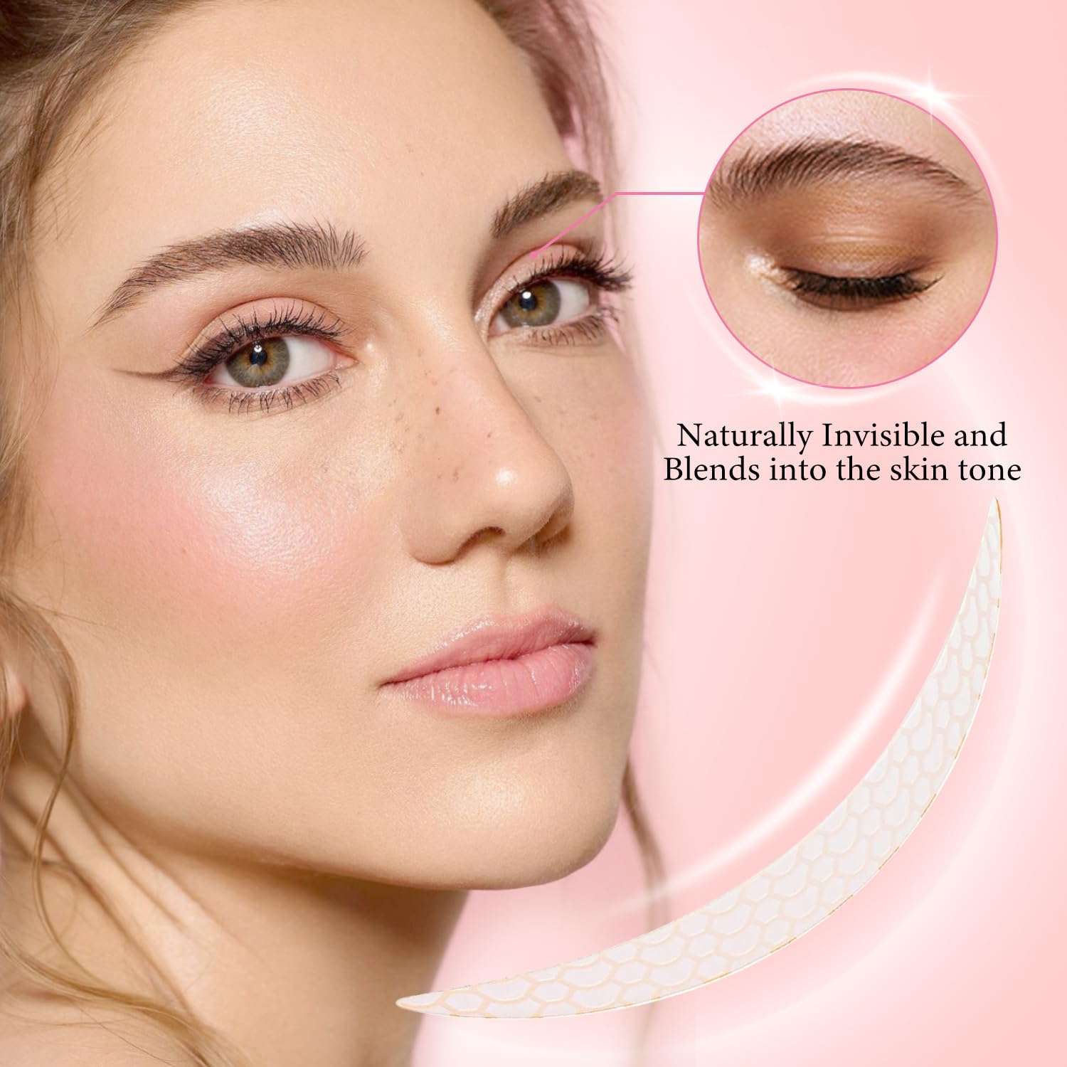 720PCS Eyelid Lifter Strips，Eyelid Tape For Hooded Eyes Invisible,Instantly lifts loose SkinAround The Eyes Without Surgery,Perfect For lneven lono-Eyelids，With Fork Rods And Tweezers 4