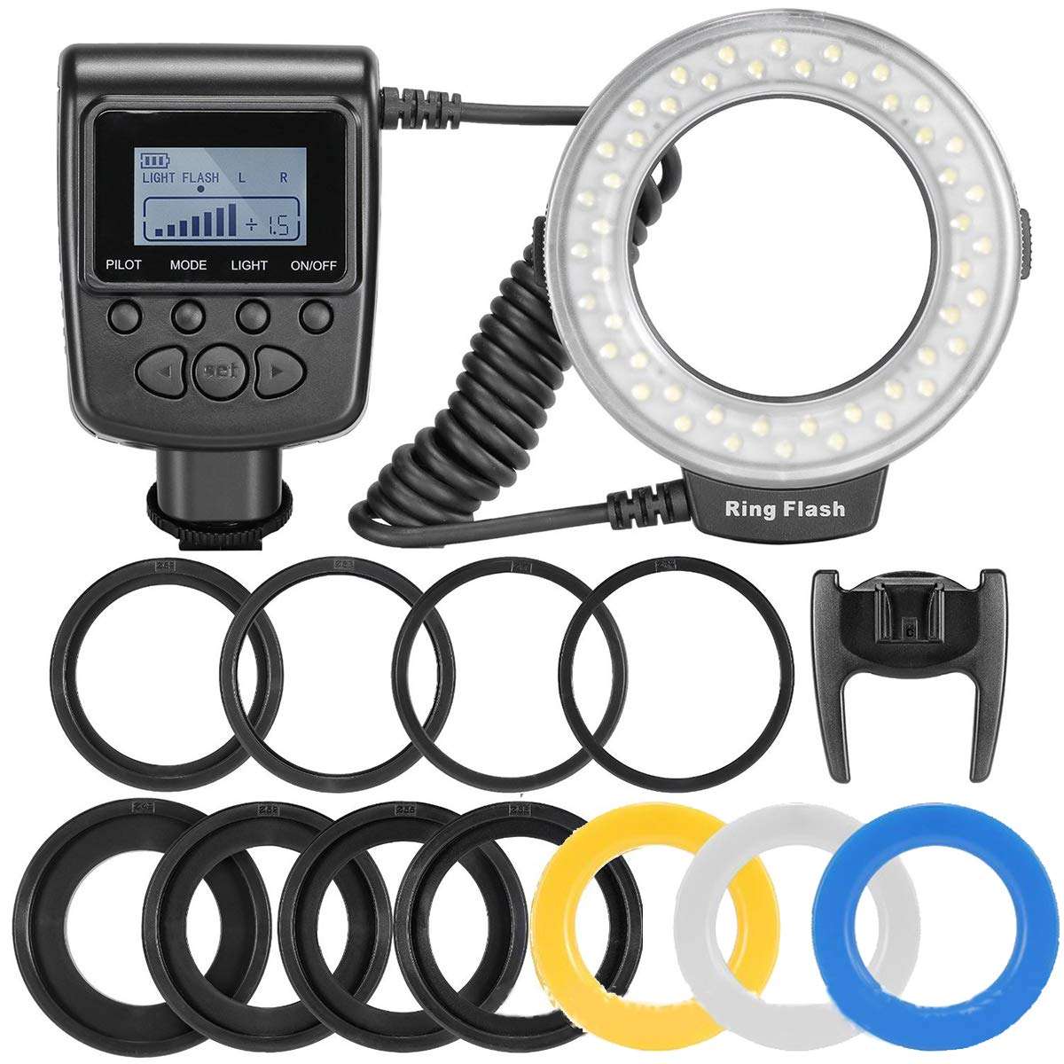 SOONHUA Camera Flash Light,Universal Macro 48LED Ring Flash Light for Nikon Canon DSLR Cameras 1