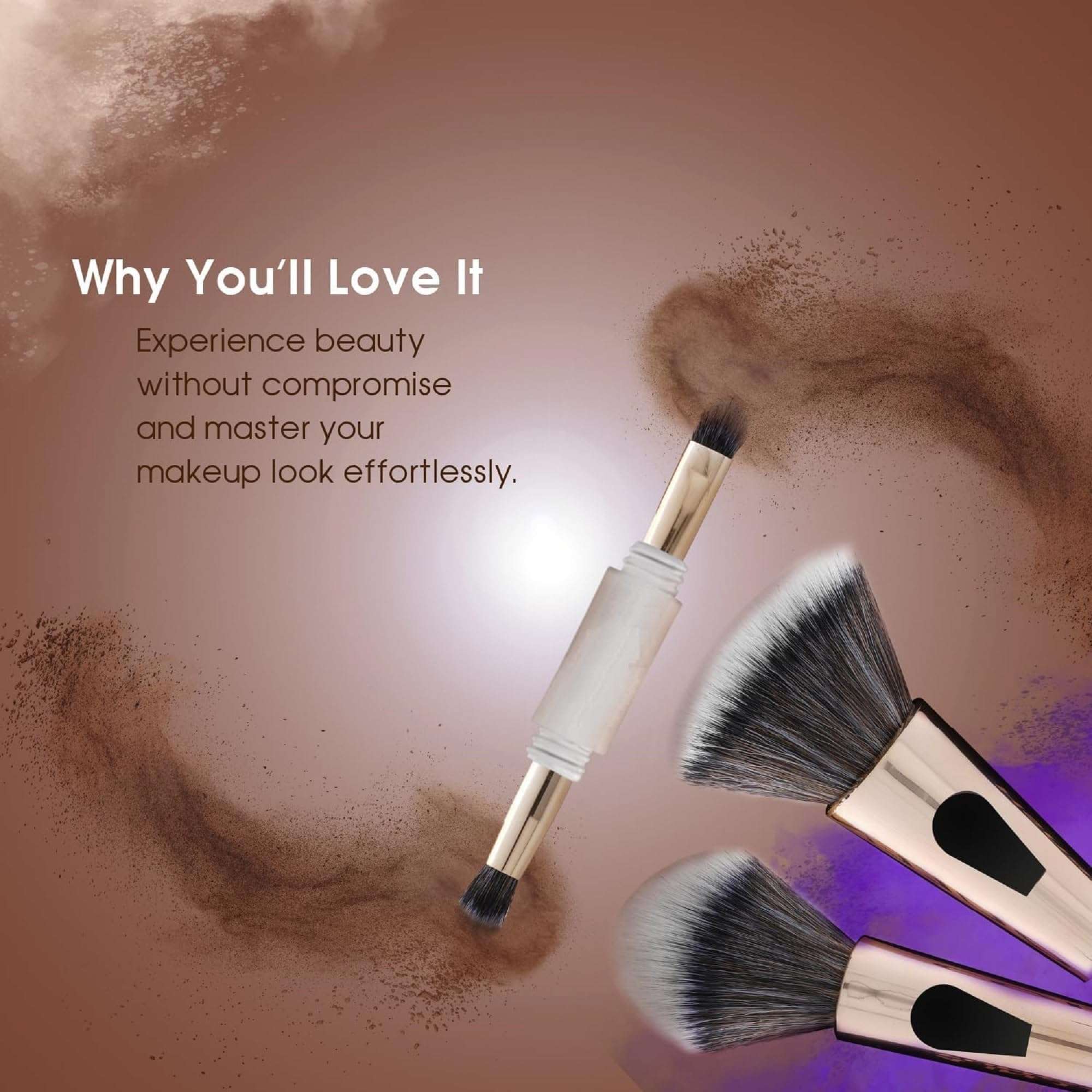 4 in 1 Multi Functional Makeup Brush with Dual End Design for Face and Eye Application 6