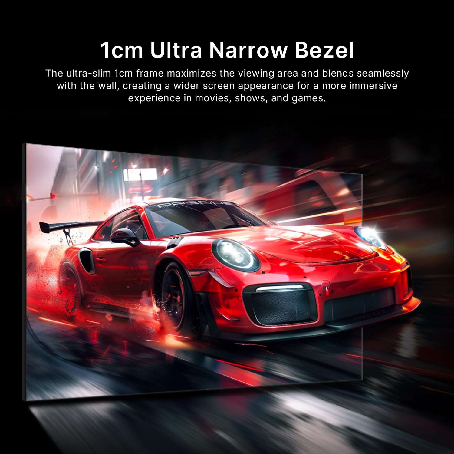 NothingProjector Projector Screen, 120 inch, Ambient Ceiling Light Rejecting ALR, 4K Ultra HD Fixed Frame 16:9, On Wall Mount Projection Screen for Ultra Short Throw Projectors, Black Series 6