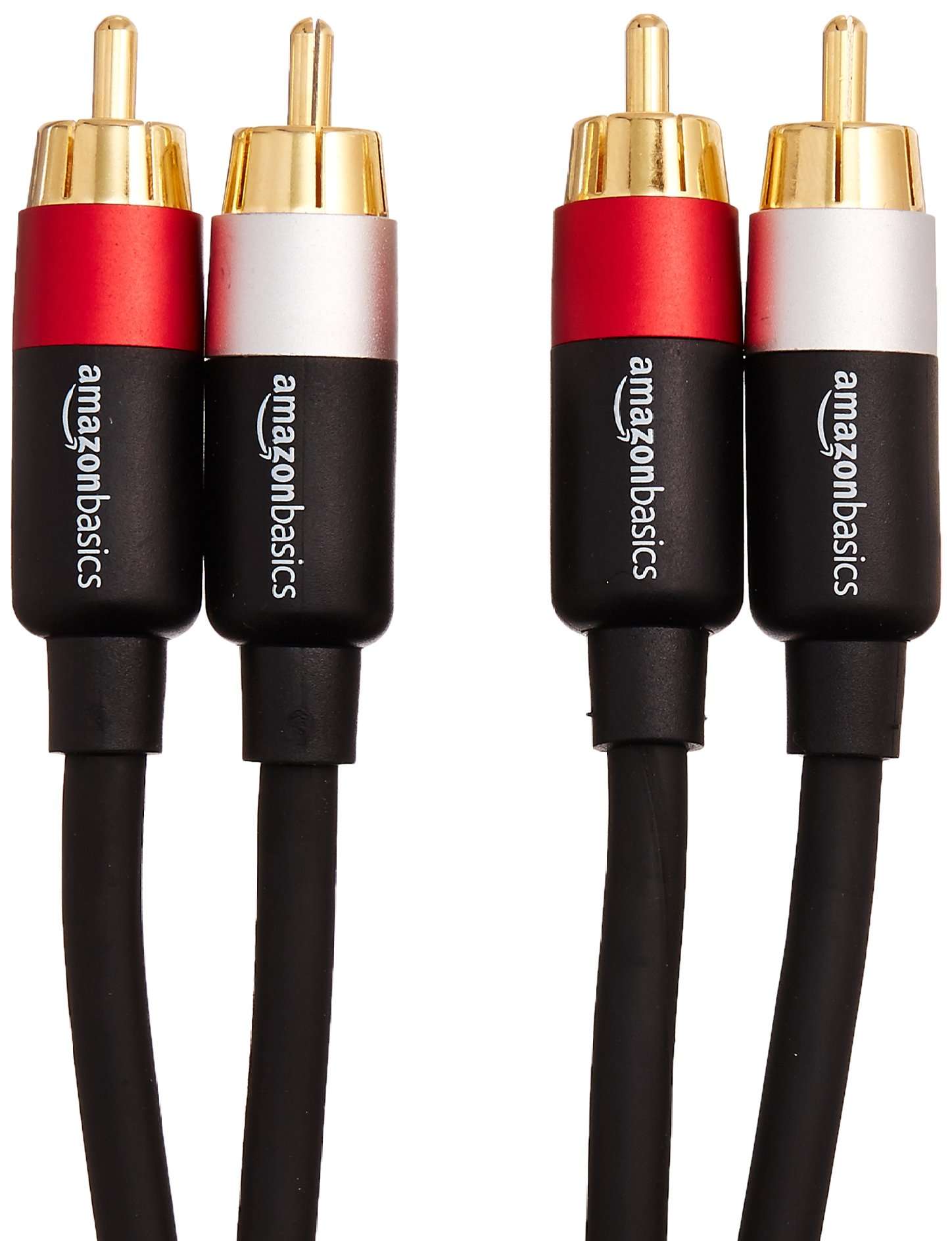 Amazon Basics 2 RCA Audio Cable for Amplifier,Active Speakers or Subwoofer with Gold-Plated Plugs, 4 Feet, Black 3