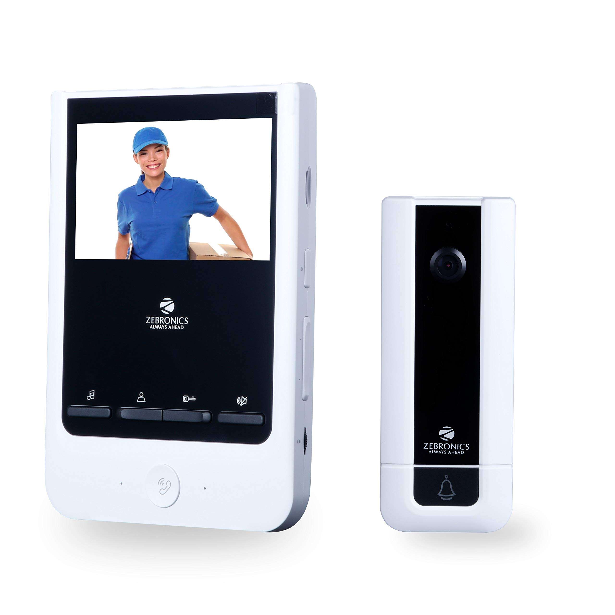 ZEBRONICS Video Door Phone with 4 inch Screen, White 1