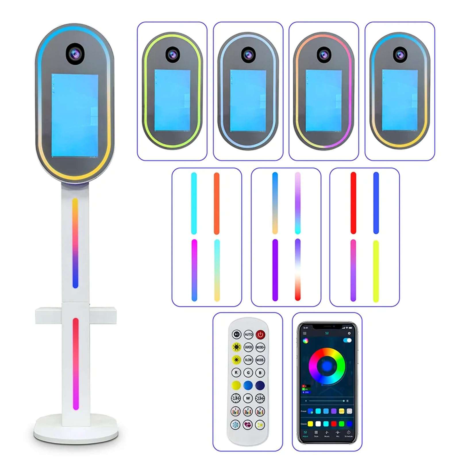 FXNFXLA DSLR Photo Booth Machine Portable 15.6 Inch Touch Screen Camera Mirror Photobooth with Flight Case Packing for Wedding Party Events 4