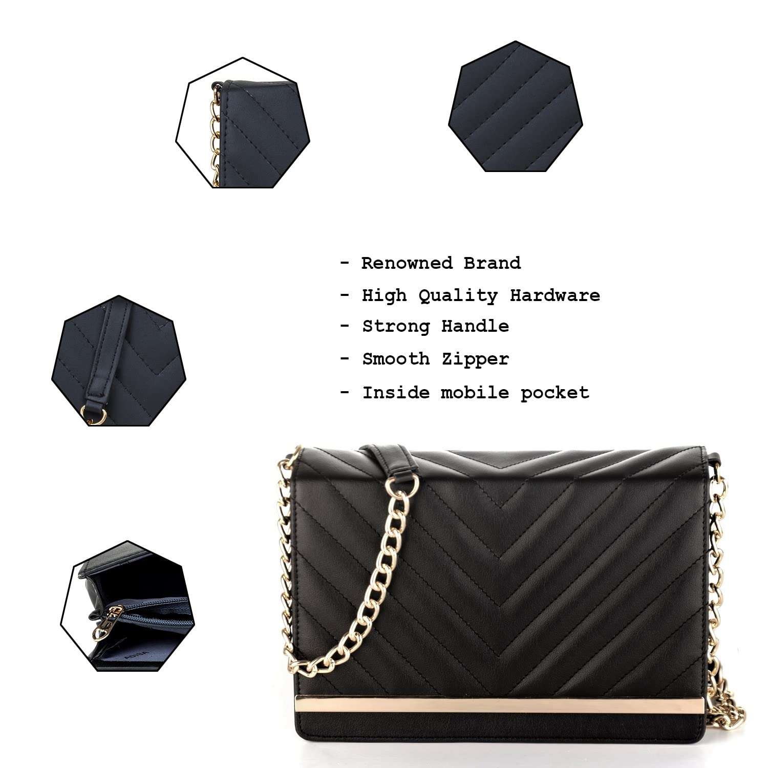 ADISA Women Sling Bag Black 5