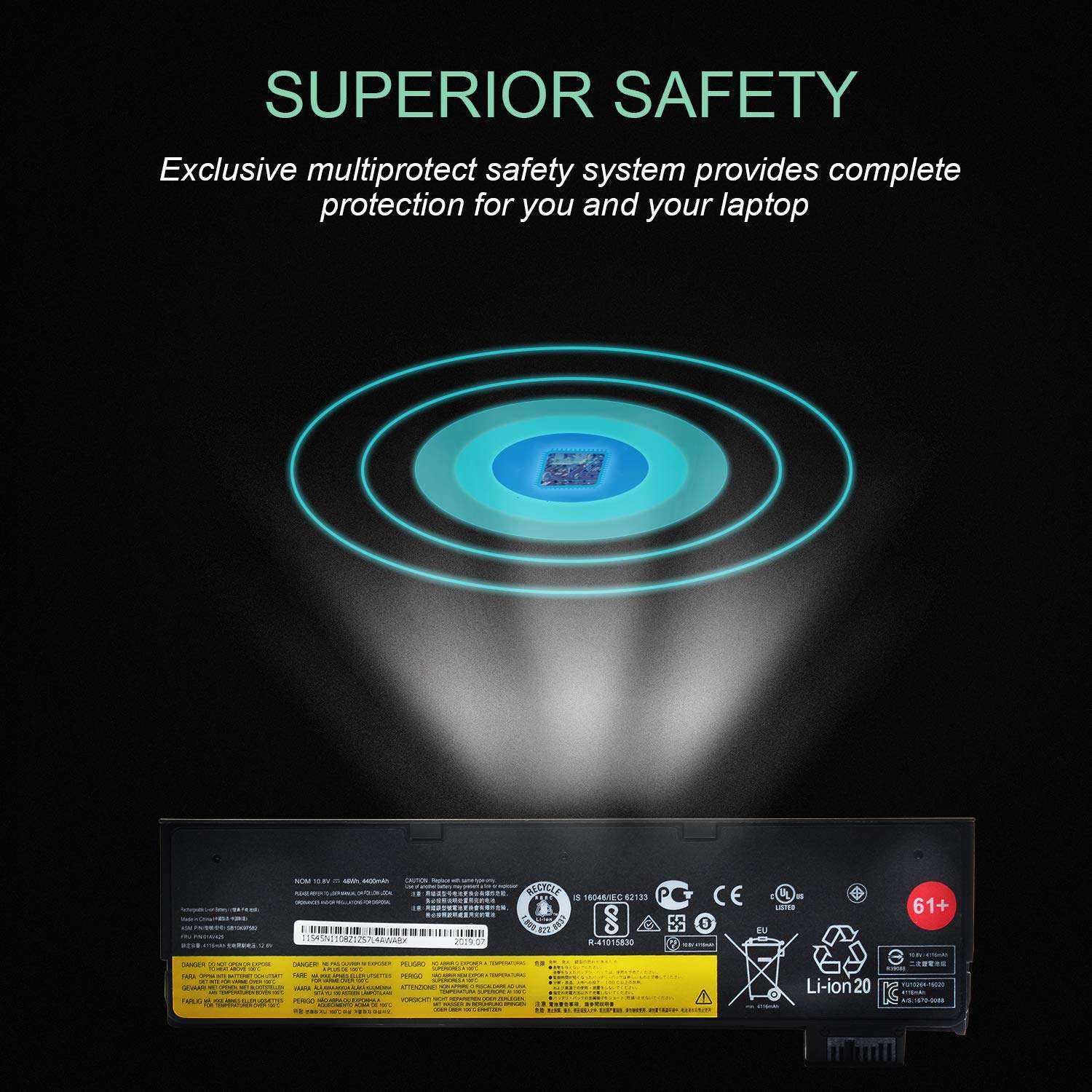 OUSIDE 61+ 01AV425 T470 T480 L18M6P71 Laptop Battery Compatible with Lenovo ThinkPad T570 T580 A475 P51S P52S TP25 Series 61+ 4X50M0881 01AV491 SB10K97582 SB10K97583 SB10K97661 Series. 4