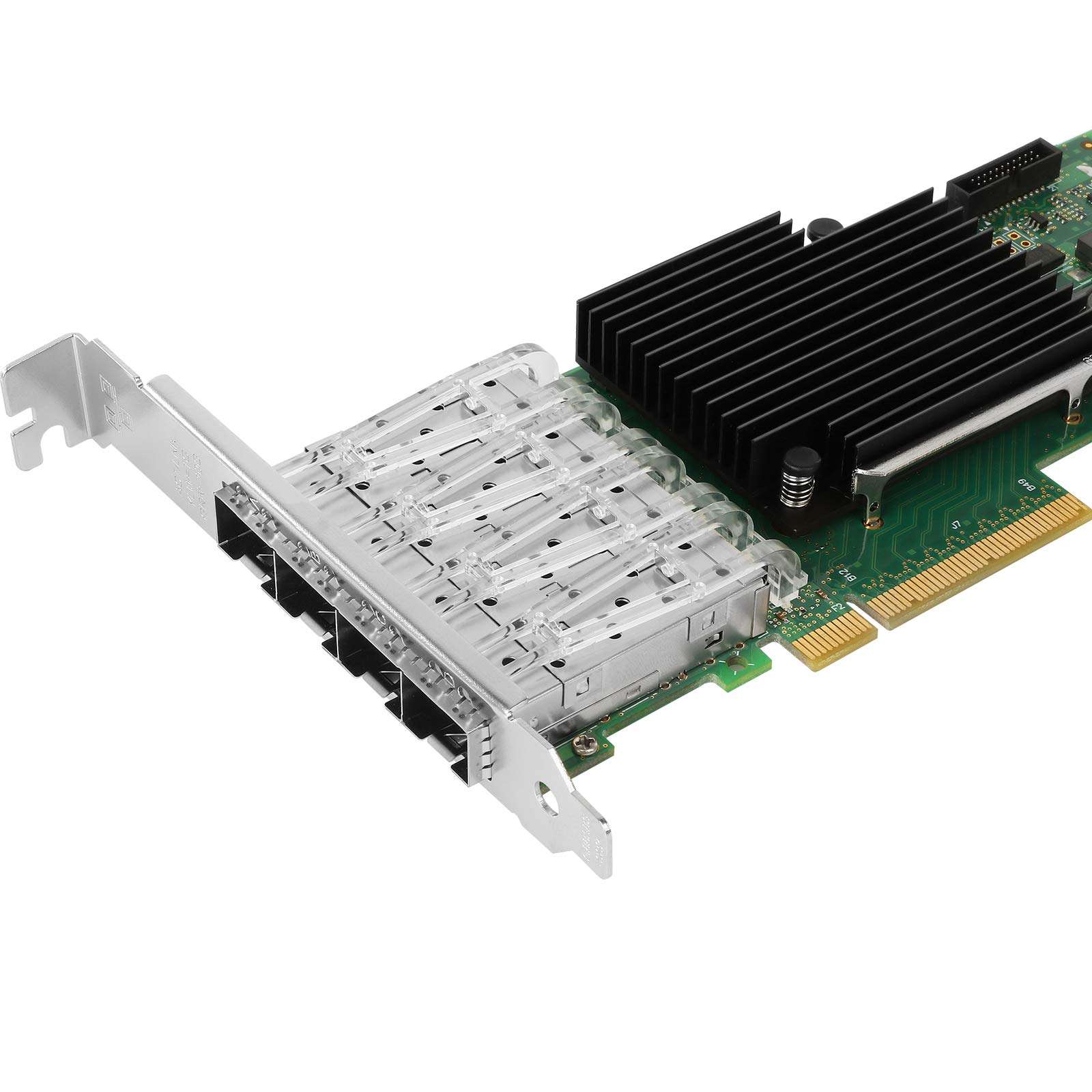 Vogzone 10Gb PCI-E NIC Network Card for Intel X710-DA4,100MbE/1GbE/10GbE Quad SFP+ Ports, with Intel XL710-BM1 Chip,10GbE PCI Express 3.0 X8 Ethernet Adapter Support Windows/Linux/VMware 4