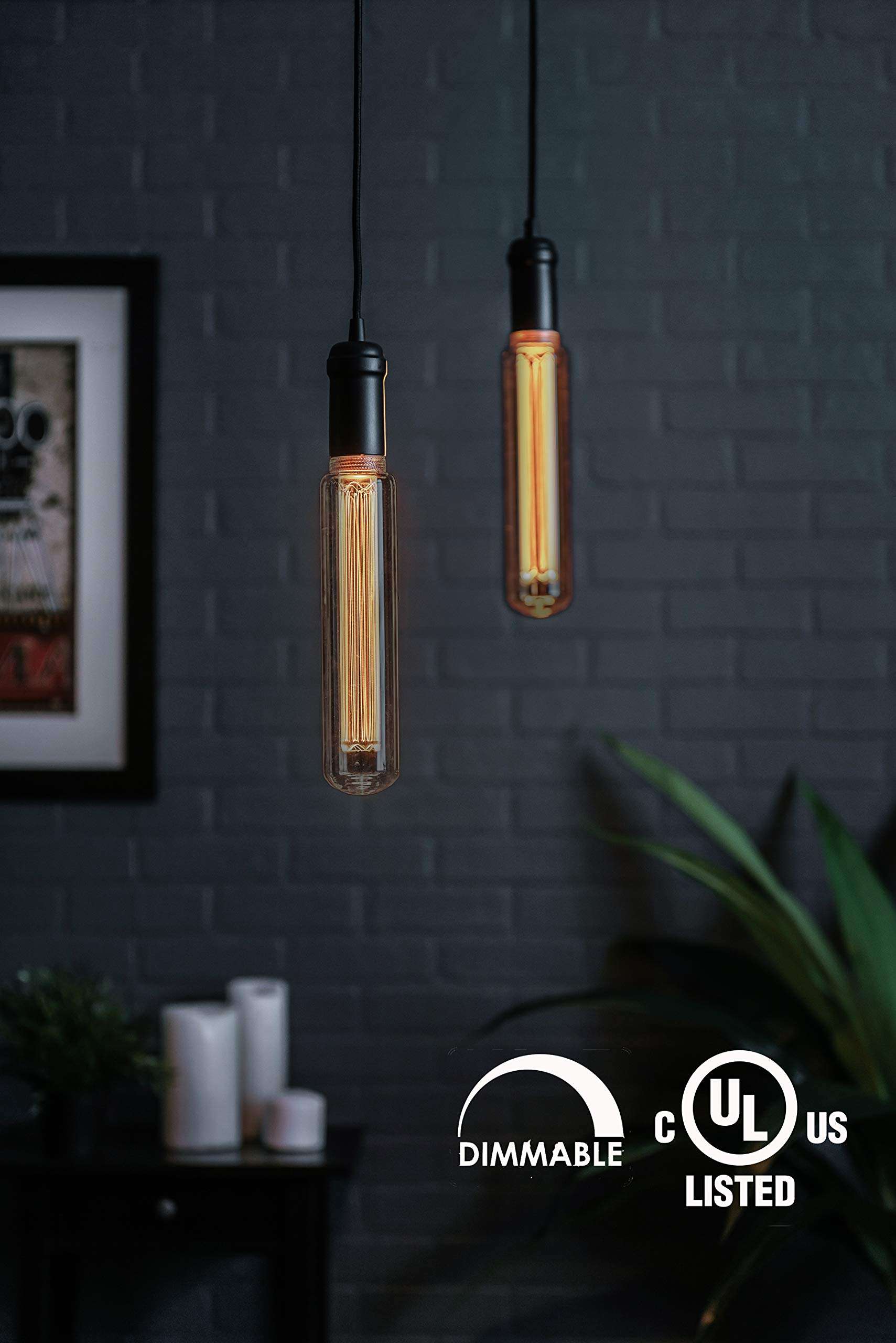 Next Glow Decorative LED Light Bulb E26 Standard Base, Acrylic Inner Pillar 3.5W, Dimmable T60 Style Glow, Beautiful Home Decor Lighting for Kitchen, Pendant Fixtures. (Smokey/Gray) 4