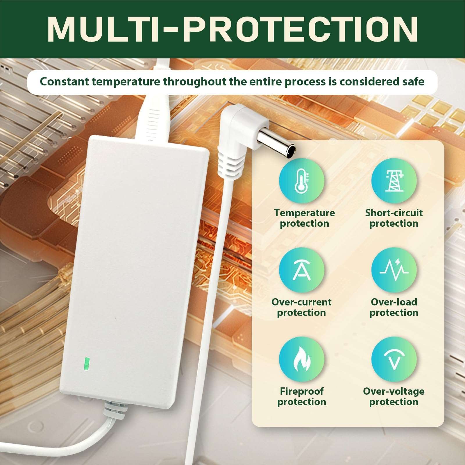 4.5V Power Adapter for Lemax Lighted Accessory 94566 94563 94564 94565 74295 74269 74707 84428 44242 Christmas Halloween Village Lights Micro Lighting Building Decor(12 Output White) 5