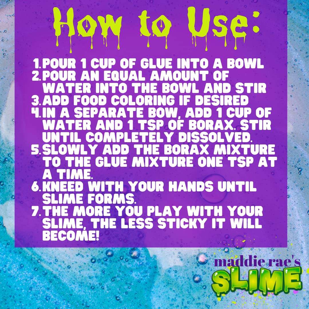 Maddie Rae's Slime Glue (1/2 Gallon Clear & 1/2 Gallon White) 2PK Value Pack, Non Toxic, Washable, All Purpose- Liquid Slime Formula, Office Supplies, Arts & Crafts Kit, School Project, Kids Xmas Gift 5