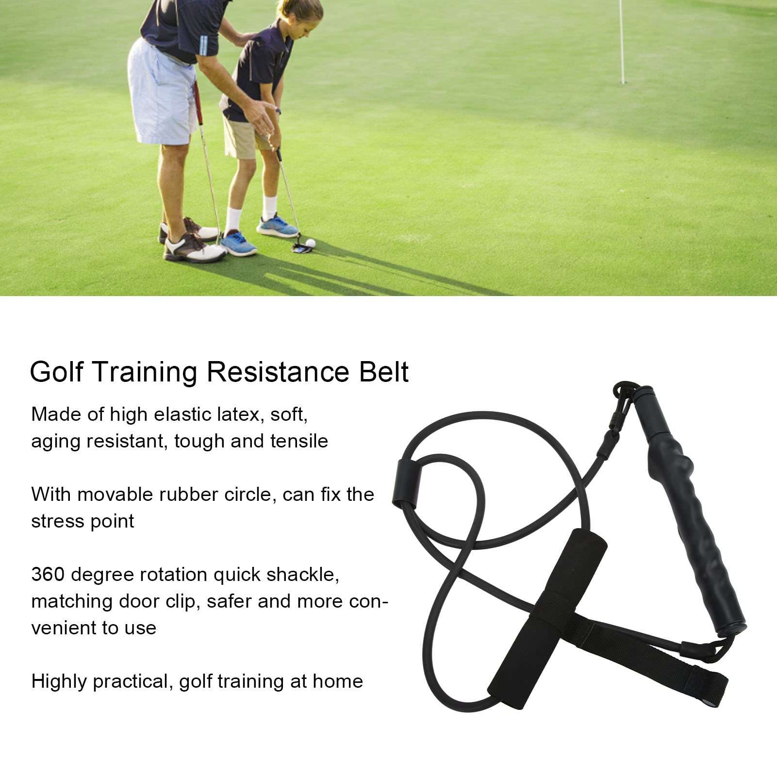 Vitdipy Golf Swing Resistance Bands, Practical Latex High Elasticity Golf Training Equipment for Home, Sports Outdoors 3