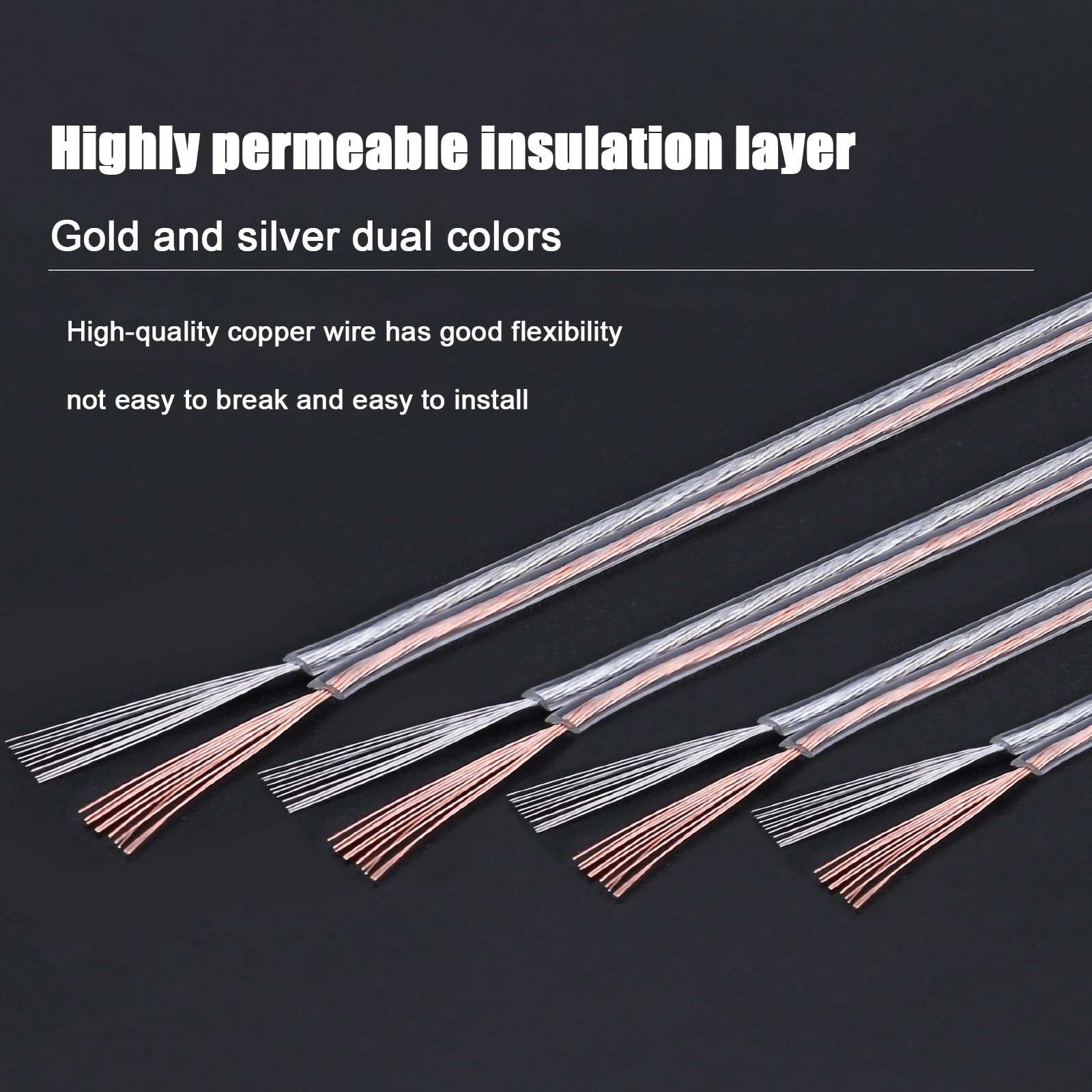 30~26 AWG Electrical Wire Tinned Copper Copper Conductor Wire 30~26 Gauge LED Neon Wire 30 Ft Whole VolumePVC Transparent Cable for Applicable to Smart Home Electronic Devices(30ft 26AWG-2P) 5