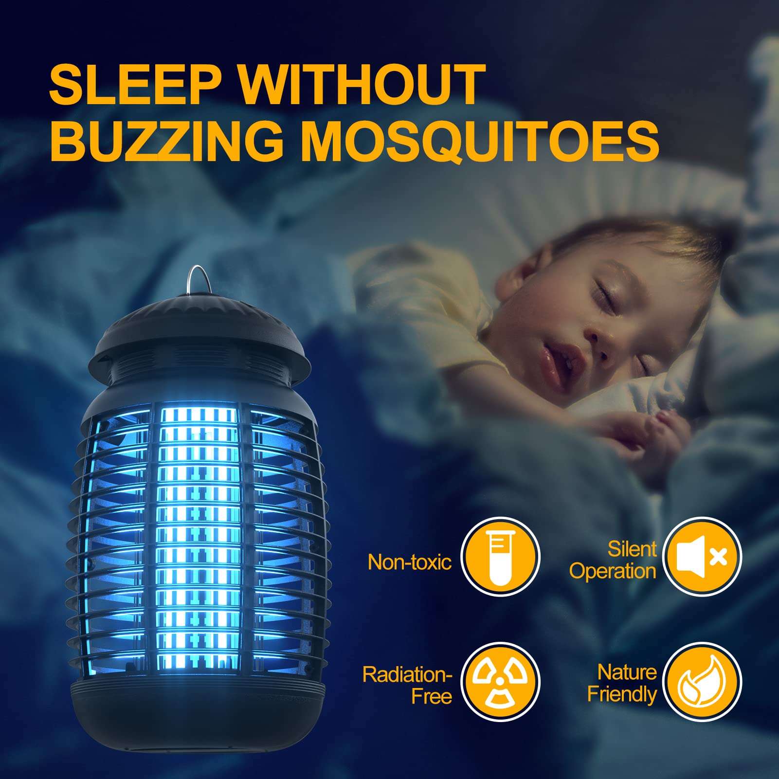 VANELC Bug Zapper for Indoor and Outdoor, 4200V Electric Mosquito Zapper, High Powered Waterproof Fly Zappers Mosquito Traps Outdoor, Fly Control for Home, Kitchen, Backyard, Camping 6