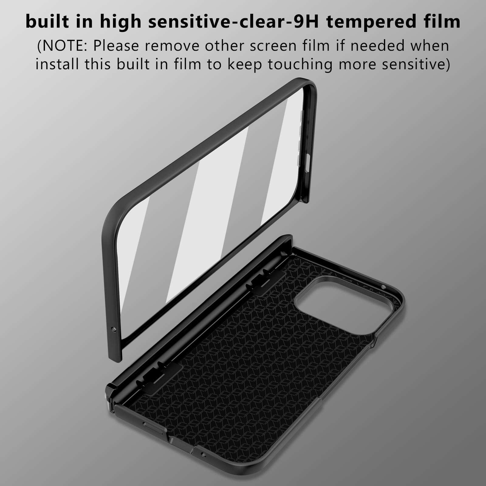 liuziyi for Google Pixel 9 Pro Fold Case, Include Stylus and Detachable Pen Holder, Built in Screen Protector, Semi-auto Hinge Protection, Camera Protection, Phone Cover 5G 2024 - Black 6